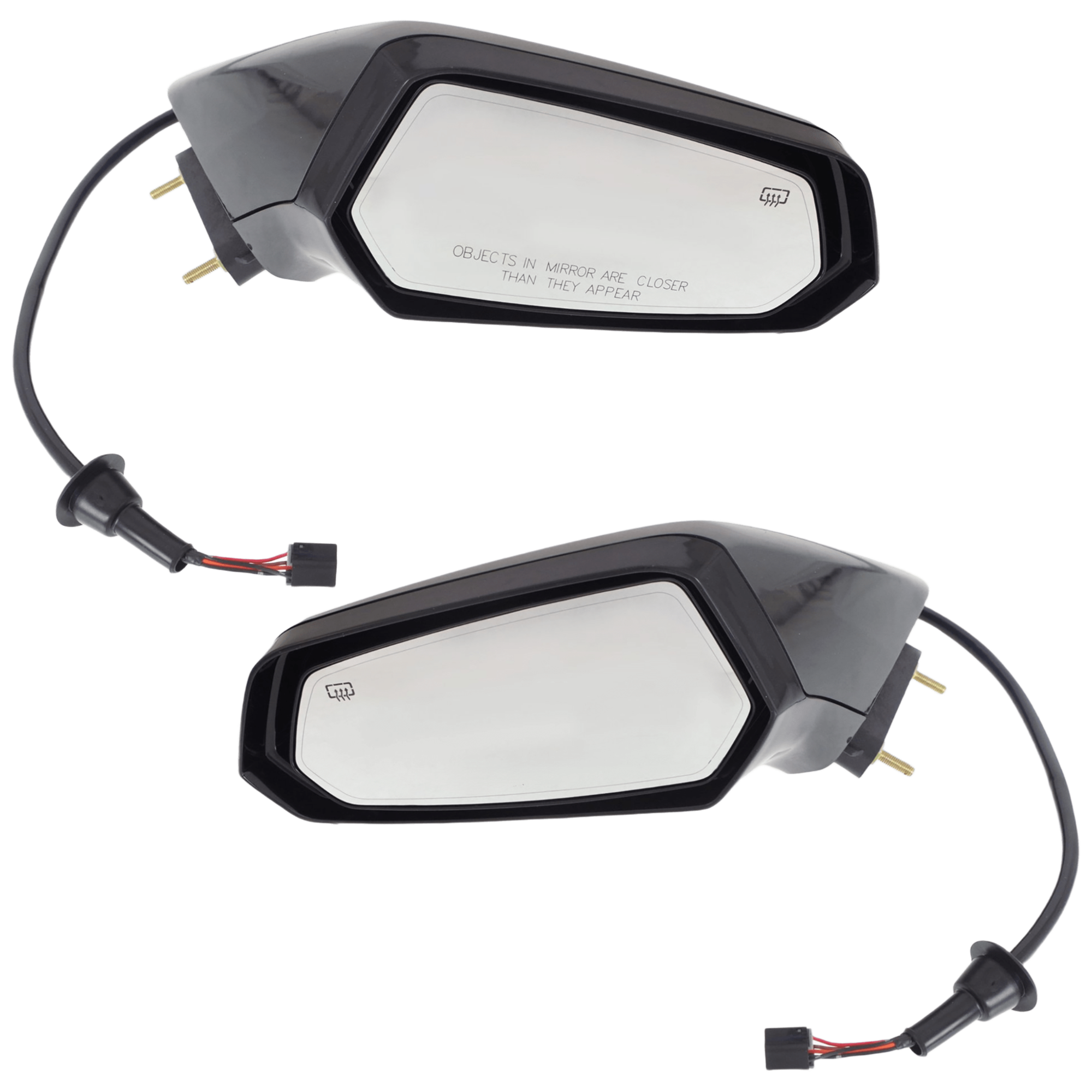 AM CAMARO 10-15 MIRROR RH AND LH Power Non Folding Heated Paintable No Auto dimming BSD Memory and Signal Light SKU SET JGM107ER Partslink GM1320415 GM1321415 OEM 22762494 PFM 92247464