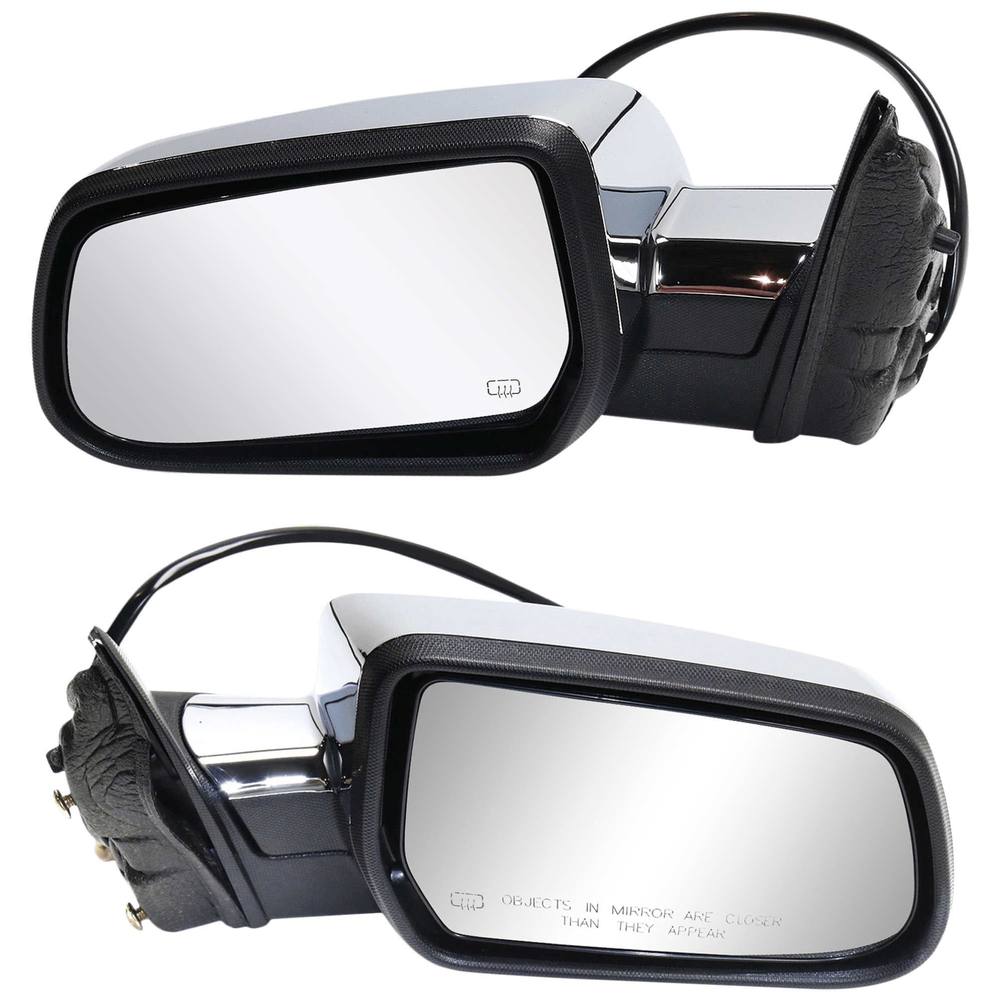 AM EQUINOX TERRAIN 15-17 MIRROR RH AND LH Power Manual Folding Heated Chrome No Auto dimming BSD Memory and Signal Light Equinox LT Model SKU SET JGM110CR Partslink GM1320476 GM1321476 OEM 23467320-23467321