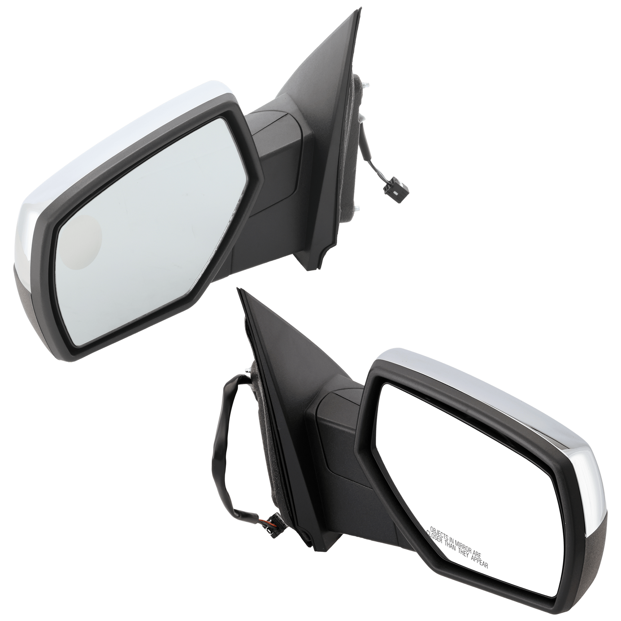 AM SILVERADO SIERRA 1500-14-18-2500 HD 3500 HD 15-19 MIRROR RH AND LH Power Manual Folding Heated Chrome SKU SET JGM132CR Partslink GM1321634 OEM 84342028 PFM 84342036 PFM