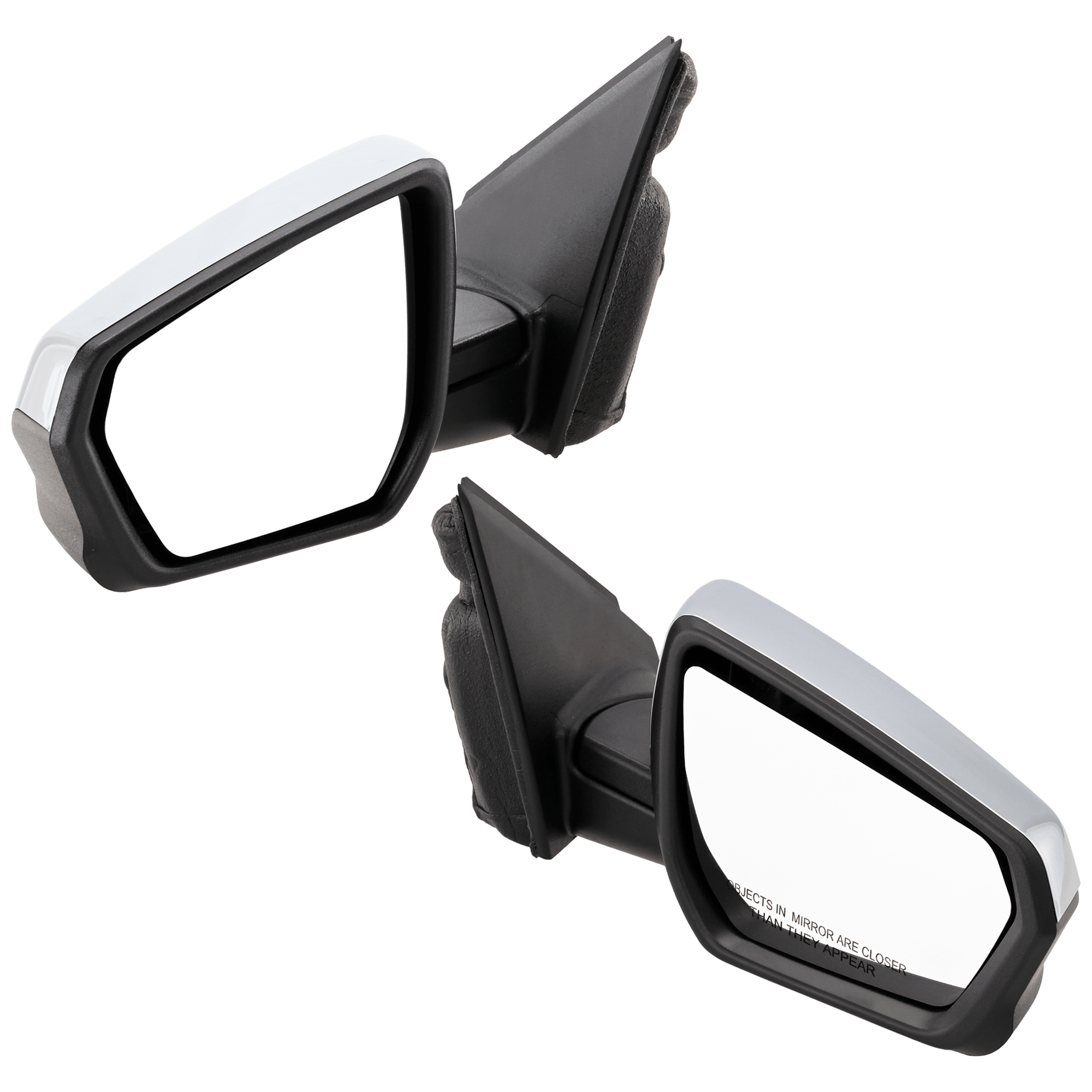 AM TERRAIN EQUINOX 18-24 MIRROR RH AND LH Power Manual Folding Heated Chrome No BSD and Signal Light Terrain Denali Model SKU SET JGM171CR Partslink GM1320561 GM1321561 OEM 84225382-23406421-84225383-234