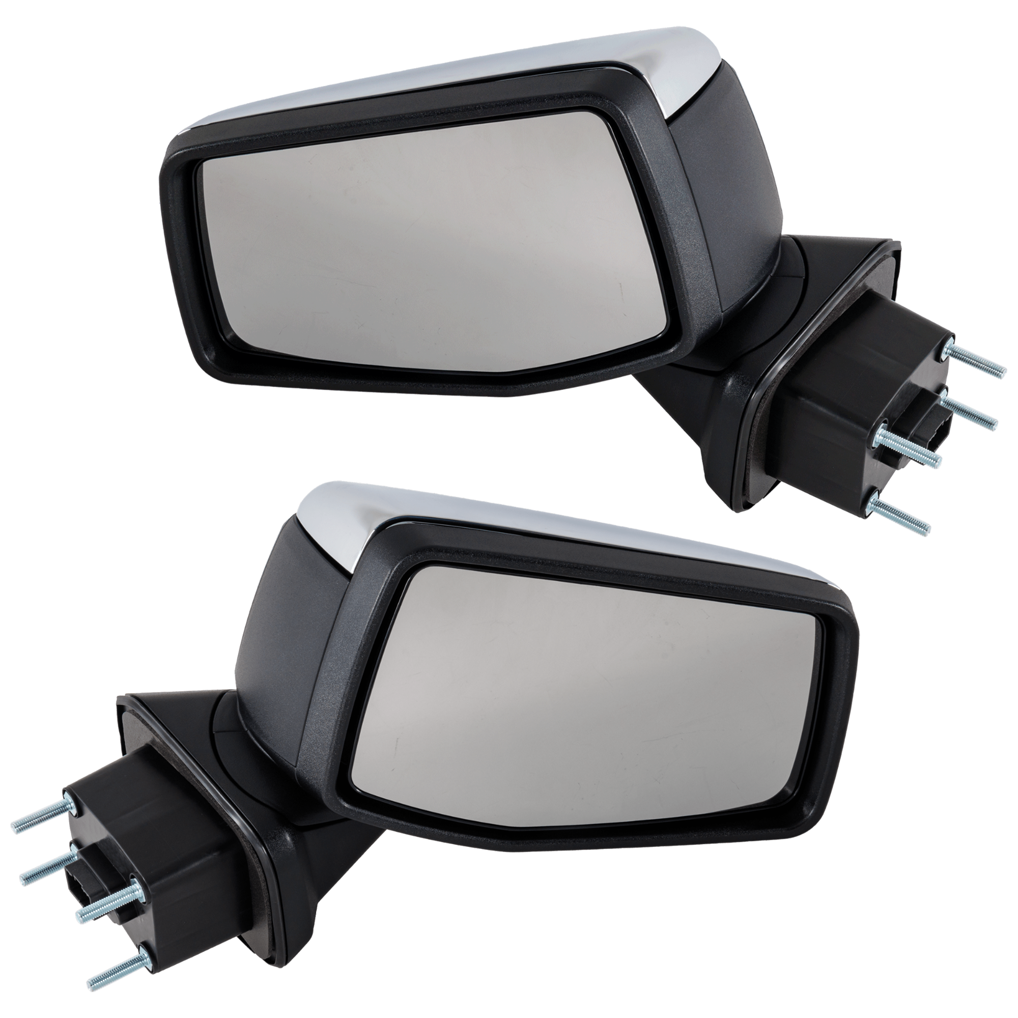 AM SIERRA 1500-19-24 MIRROR RH AND LH Power Heated Manual Folding Chrome 22-22 Crew Extended Cab Pick Up No Signal Light Auto Dimming SKU SET JGM230ER Partslink GM1320651 GM1321651 OEM 84575702-84485317-84732162-843