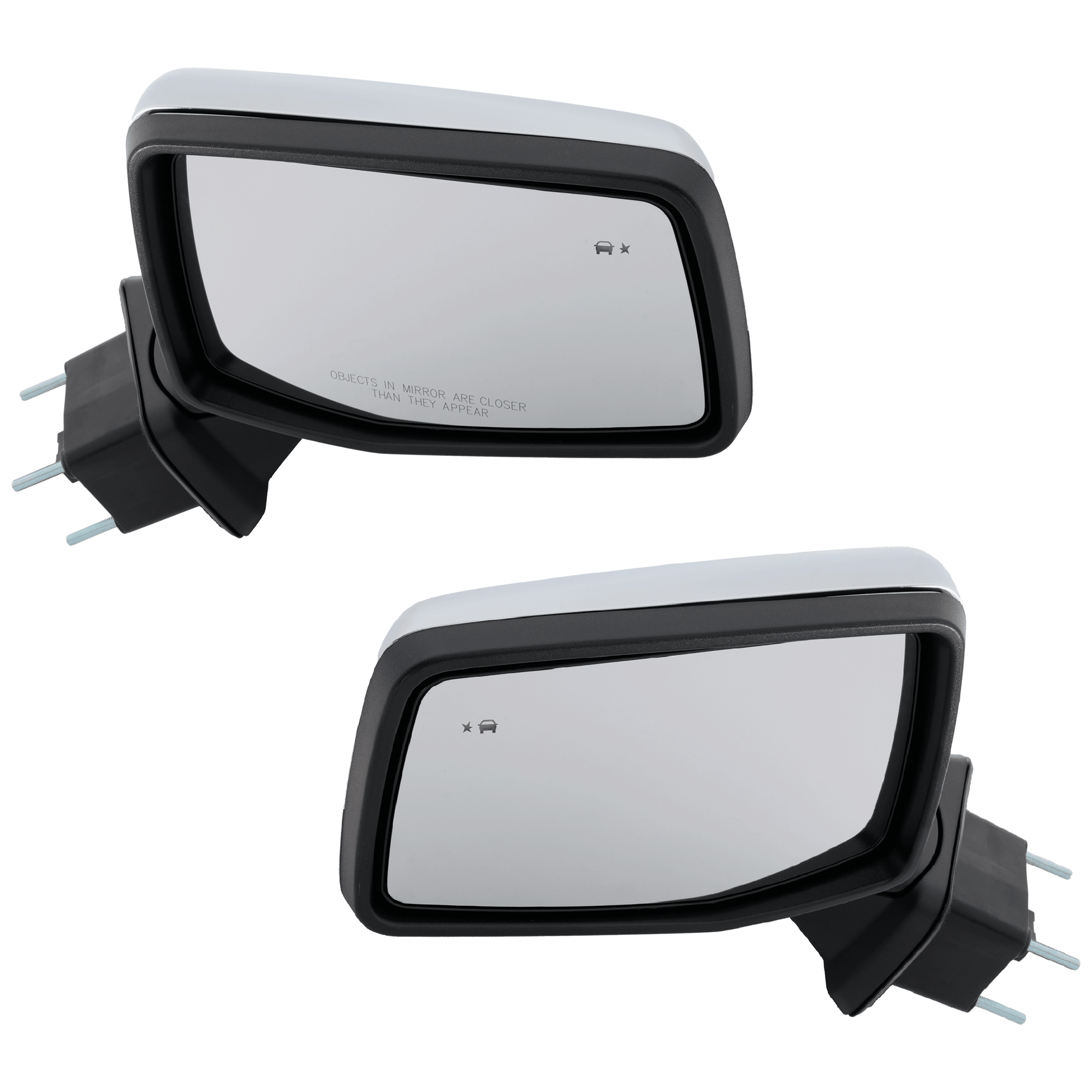 AM SIERRA 1500-19-23 MIRROR RH AND LH Power Manual Folding Heated Chrome w In housing Signal Light Blind Spot Detection in Glass No Memory Puddle Light Auto Dimming SKU SET JGM240ER S Partslink GM1320627 GM1321627 OEM 84575705-84823229-84485330-847