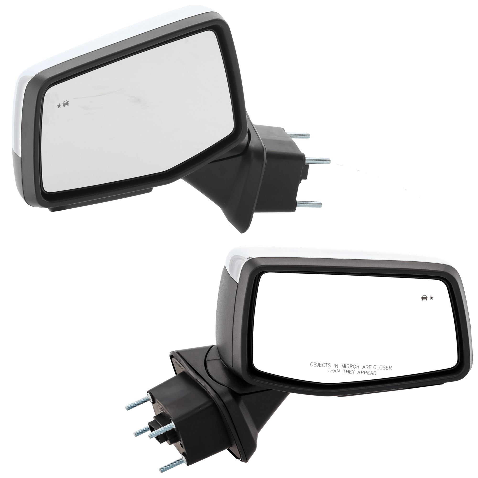 AM SIERRA 1500-19-23 MIRROR RH AND LH Power Power Folding Heated Chrome w Signal Light Memory Puddle Light and BSD No Blind Spot Glass and Auto Dimming RH w Temp Sensor SKU SET JGM242ER S Partslink GM1320631 GM1321631 OEM 84656347 PFM 84575686-84732161