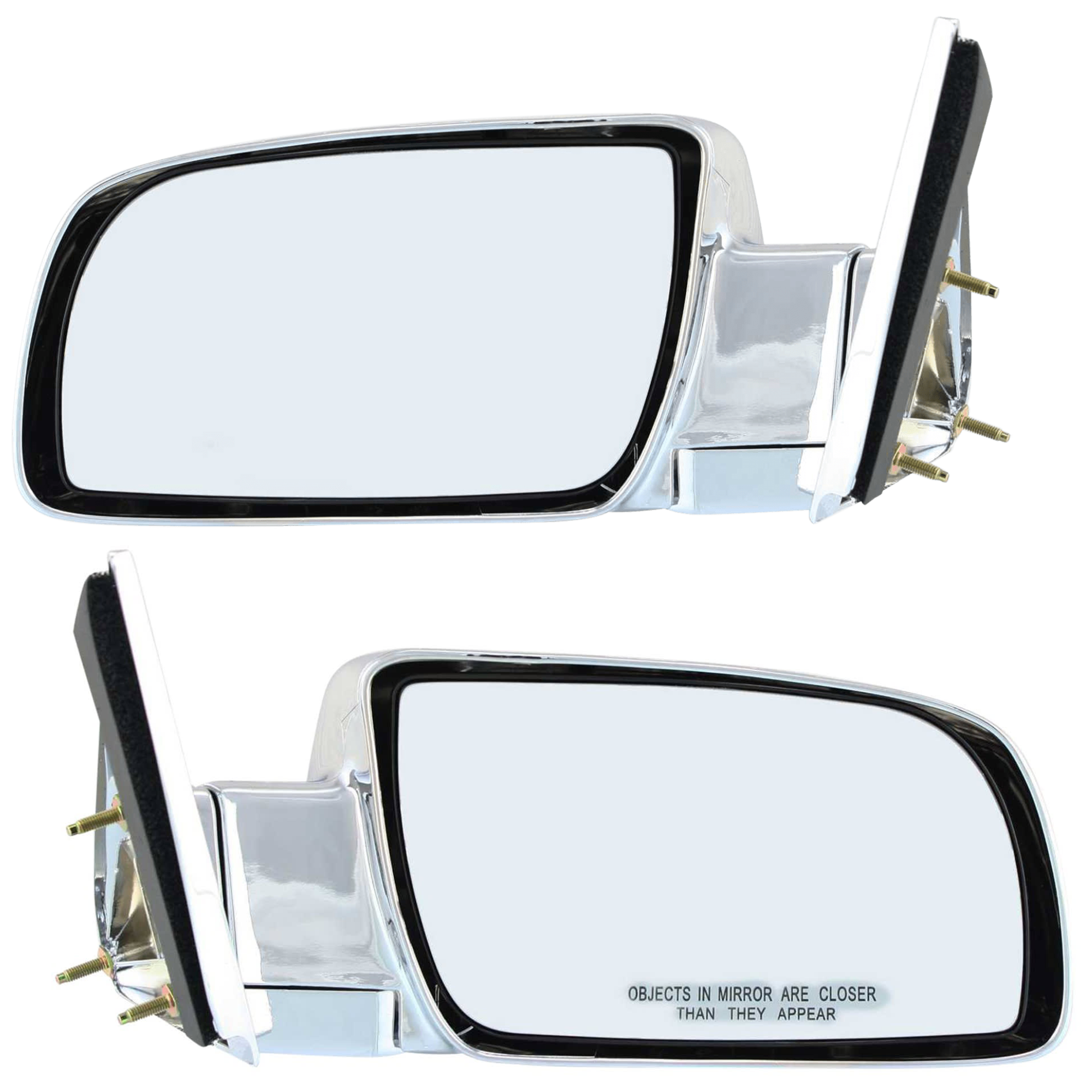 AM C K FULL SIZE P U 88-02 MIRROR RH AND LH Non Towing Manual Adjust Manual Folding Non Heated Chrome No Auto dimming BSD Memory and Signal Light Standard Type SKU SET JGM24CR OEM 15764759 PFM 15036361 PFM 1576