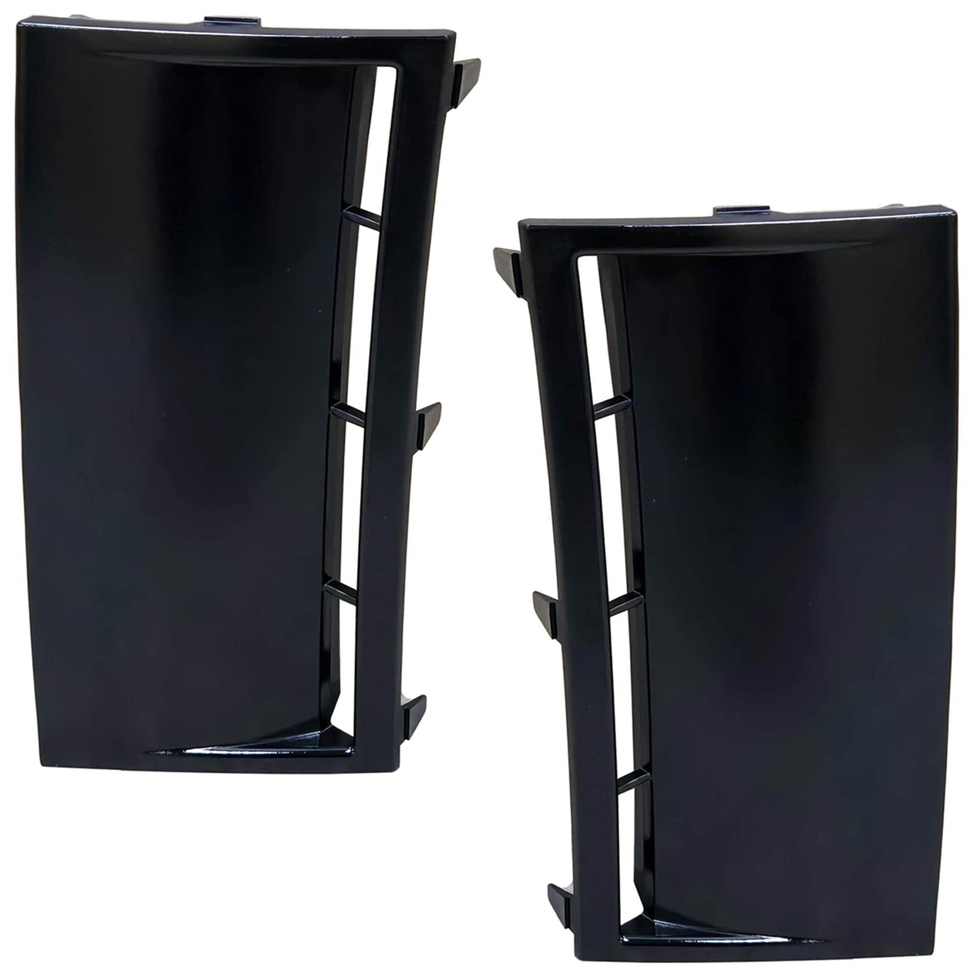 AM SANTA FE 24-25 FRONT BUMPER MOLDING RH AND LH Plastic Air Duct Gloss Black SKU SET JH01590001 Partslink HY1038197 HY1039197 OEM 86541R6100-86542R6100