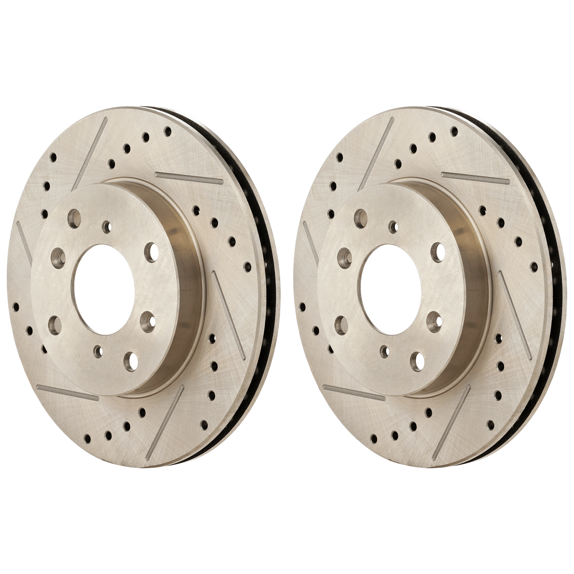 AM CL 98-99 ACCORD 98-02 FRONT BRAKE DISC RH AND LH Cross drilled and Slotted SKU SET JH27110012DRS2 OEM 31243-63630-96709-108130-14522