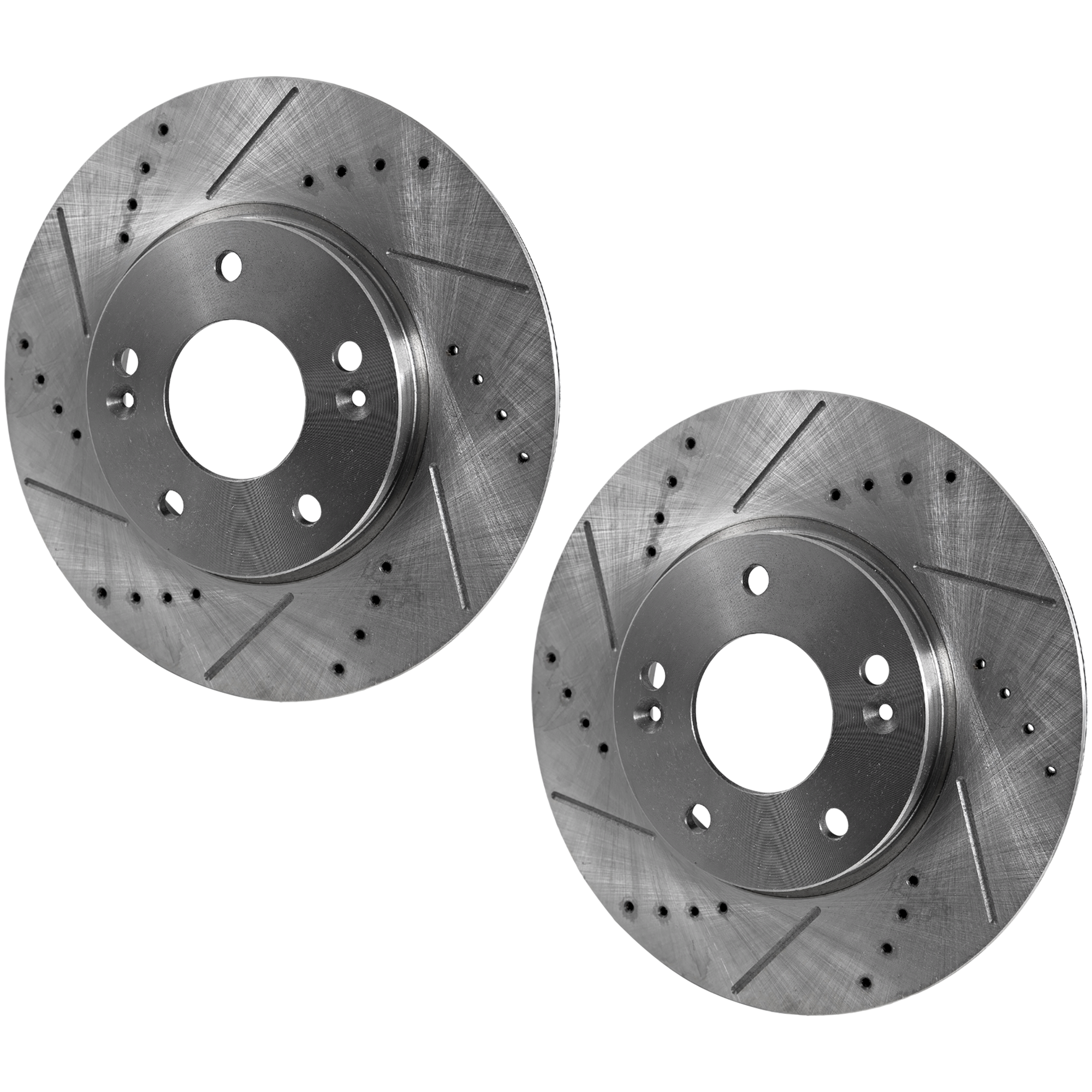 AM ELANTRA 11-18 VELOSTER 12-17 FRONT BRAKE DISC RH AND LH Cross drilled and Slotted SKU SET JH27110032DRS2 OEM 31584-44745-0833519-0833528-85