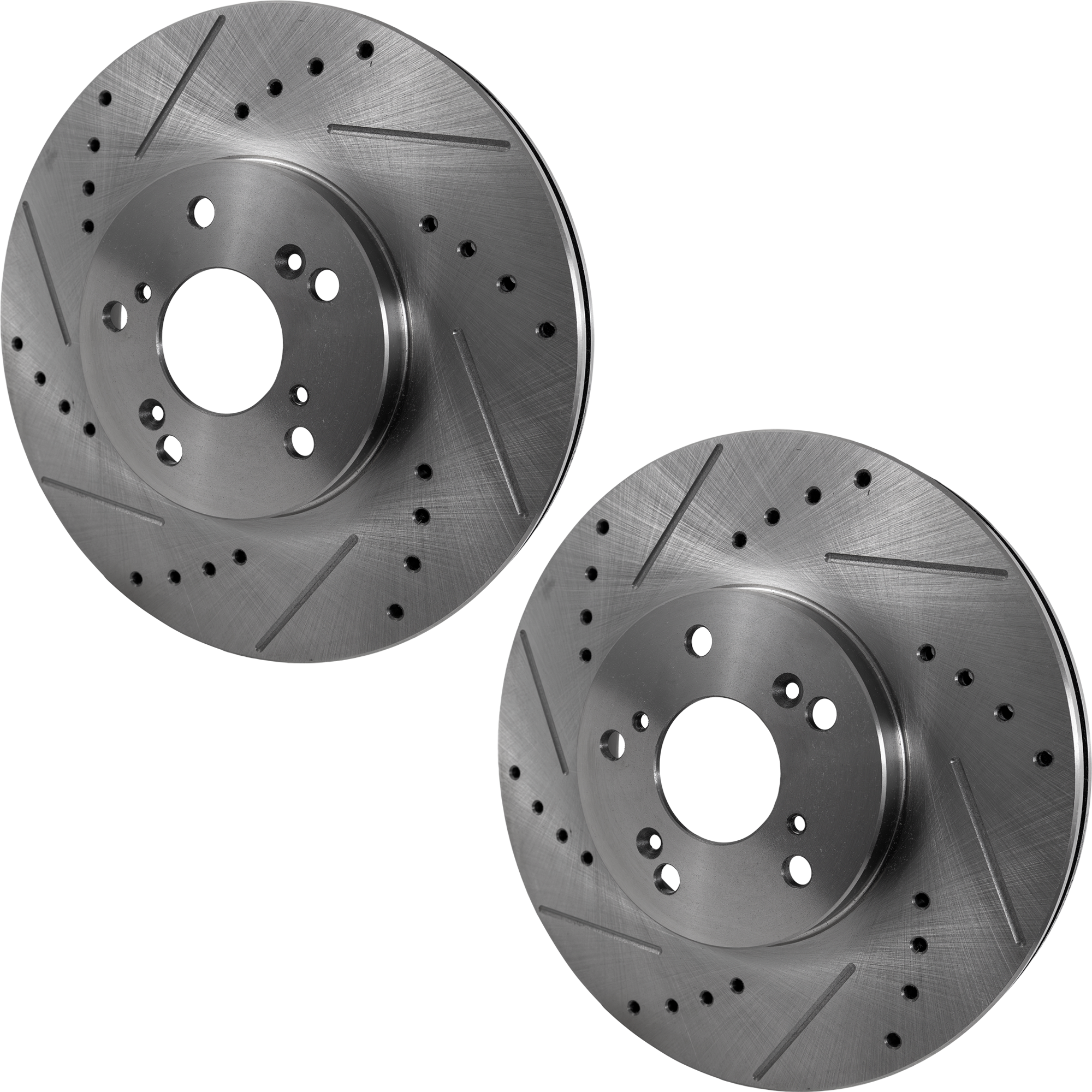 AM CL 01-03 MDX 01-06 FRONT BRAKE DISC RH AND LH Cross drilled and Slotted SKU SET JH27110052DRS2 OEM 19930-31275-31354-31519-96795