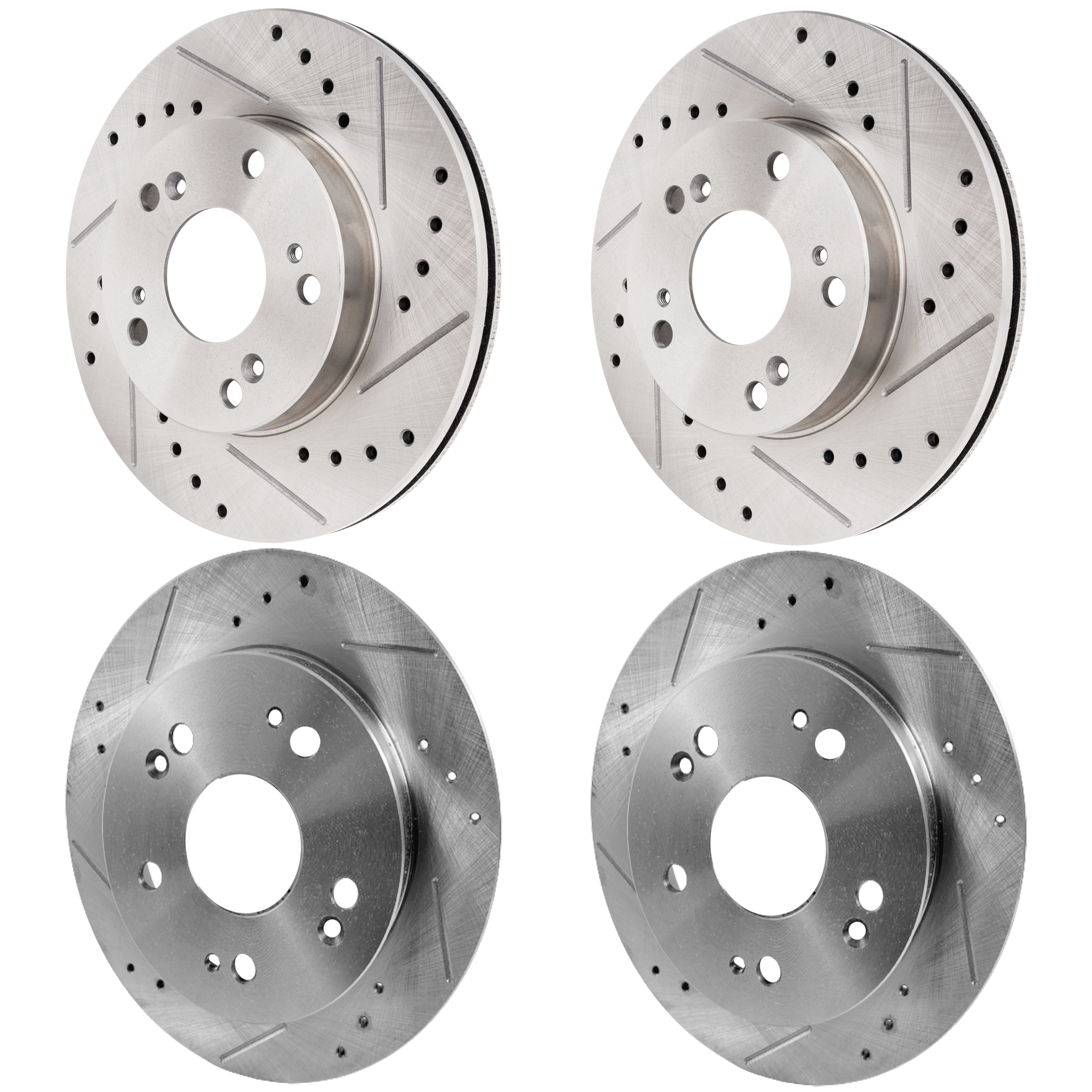 AM CIVIC 06-11 FRONT AND REAR BRAKE DISC RH AND LH 4 Wheel Set Cross drilled and Slotted SKU SET JH27110060DRS4 OEM 31227-31420-108400-145159-0832