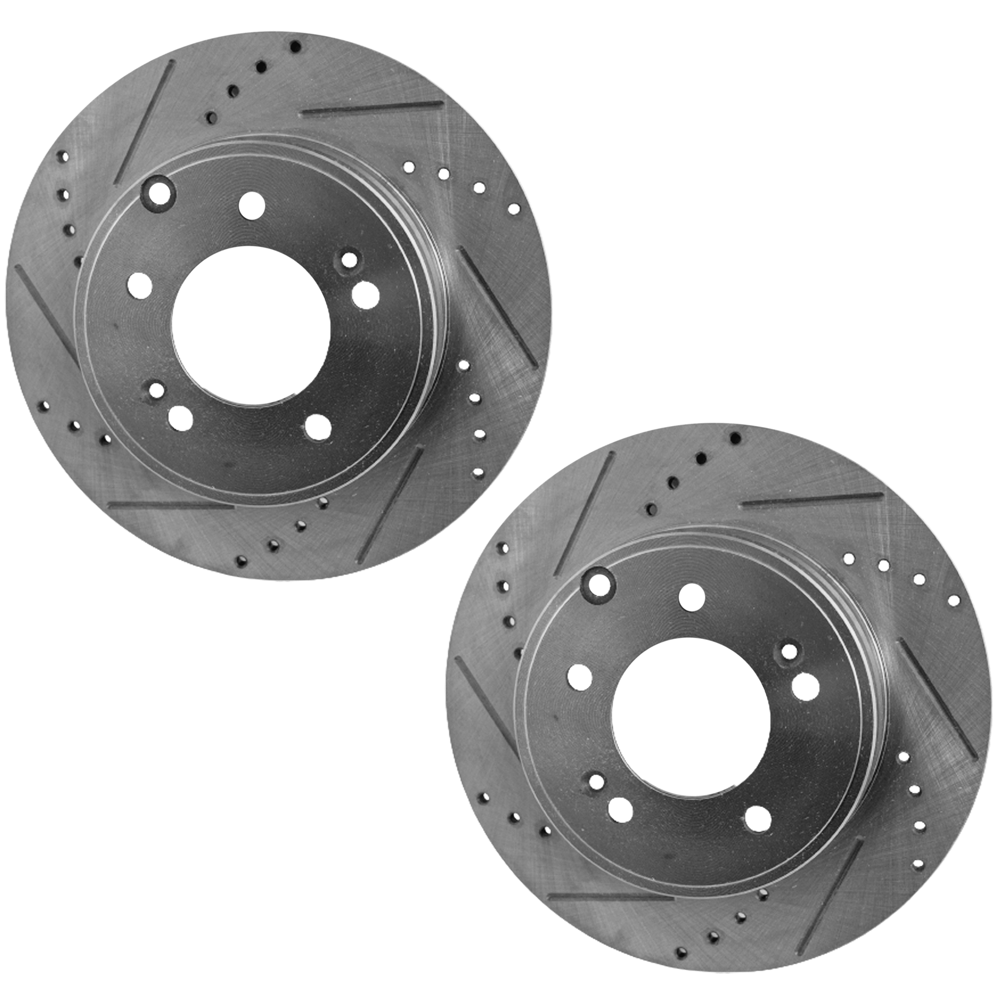 AM SONATA 05-17 AZERA 09-17 REAR BRAKE DISC RH AND LH Cross drilled and Slotted SKU SET JH27110071DRS2 OEM 31424-31586-44625-0833180-9804