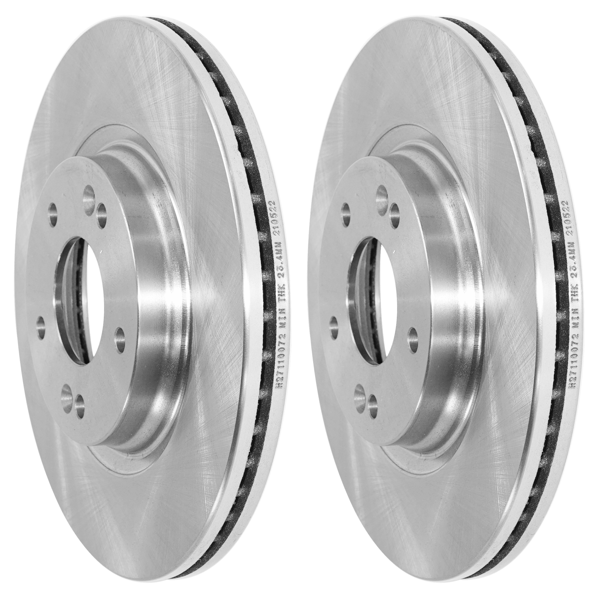 AM SONATA 15-19 VELOSTER 19-21 FRONT BRAKE DISC RH AND LH 2 Wheel Set Plain Surface Vented 5 Lugs SKU SET JH27110072-2 OEM 51712C2000