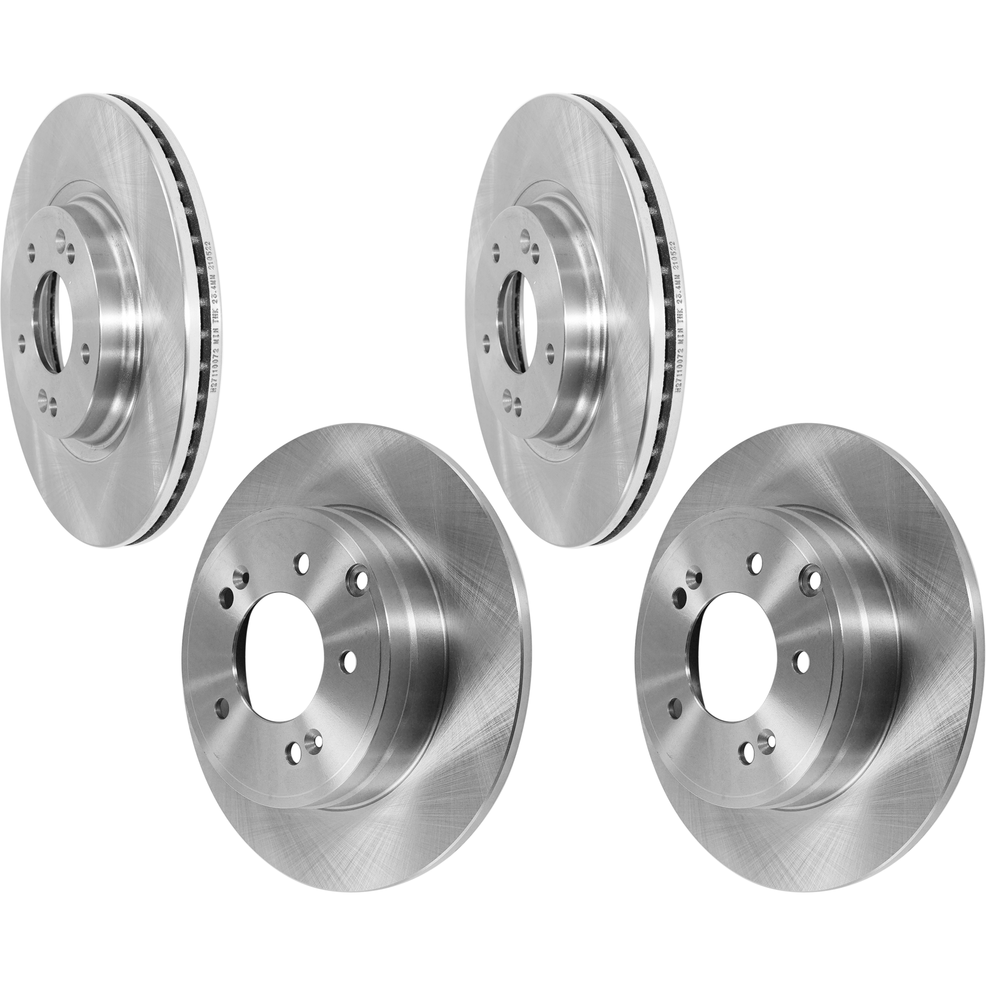 AM OPTIMA 16-20 SONATA 15-19 FRONT AND REAR BRAKE DISC 4 Wheel Set Plain Surface Vented Front Solid Rear 5 Lugs SKU SET JH27110072-4 B OEM 51712C2000-584110A100