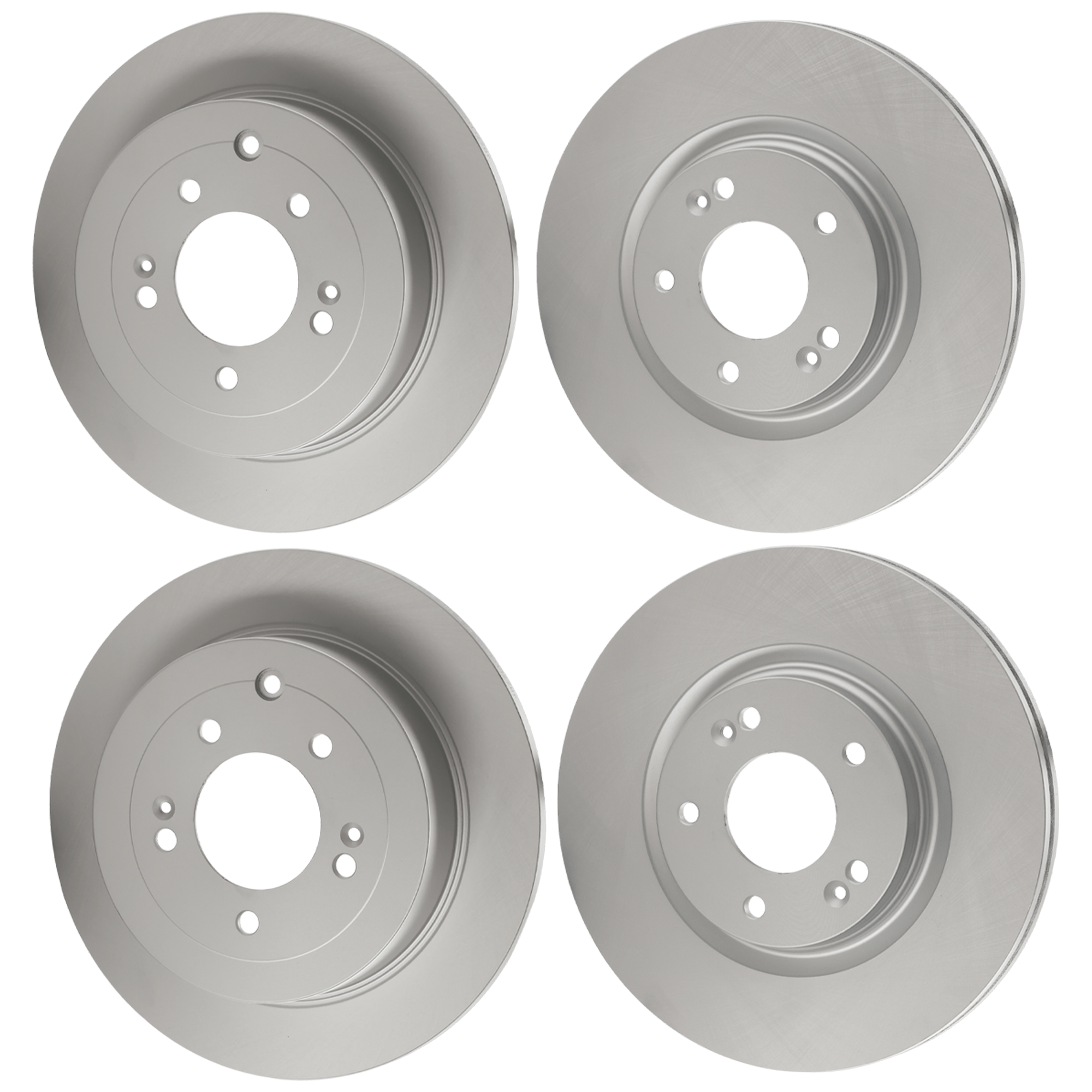 AM SPORTAGE 17-20 TUCSON 16-21 FRONT AND REAR BRAKE DISC RH AND LH 4 Wheel Set Plain Surface Vented Front Solid Rear 5 Lugs SKU SET JH27110072G 4 A OEM 51712C2000 PFM 58411D3000 PFM