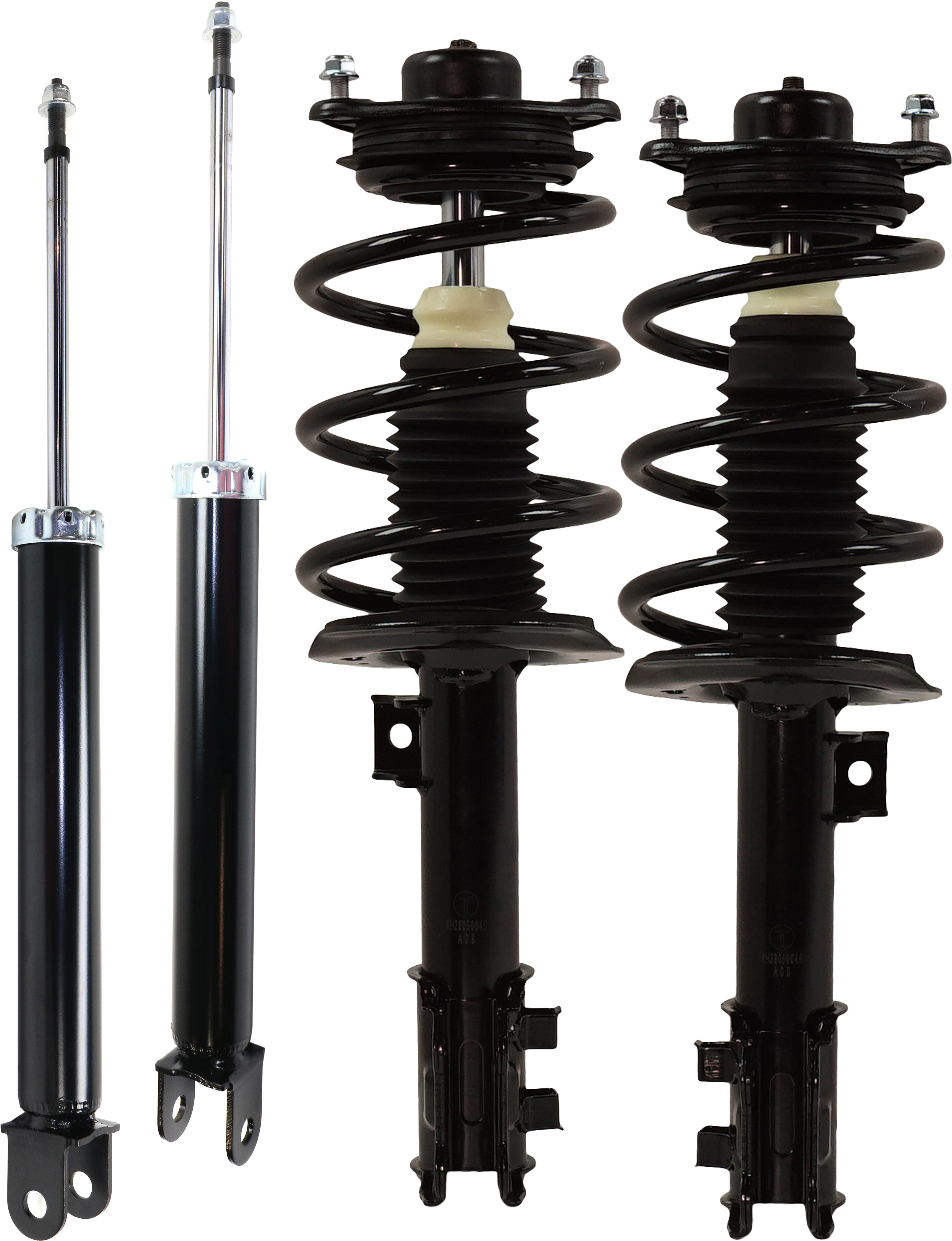 AM SONATA 11-11 FRONT AND REAR SHOCK AND FULLY LOADED STRUT RH AND LH Gas Charged Twin tube Front Wheel Drive Set of 4 SKU SET JH28050045-4 OEM 172586-1333505L SR4641-1333504