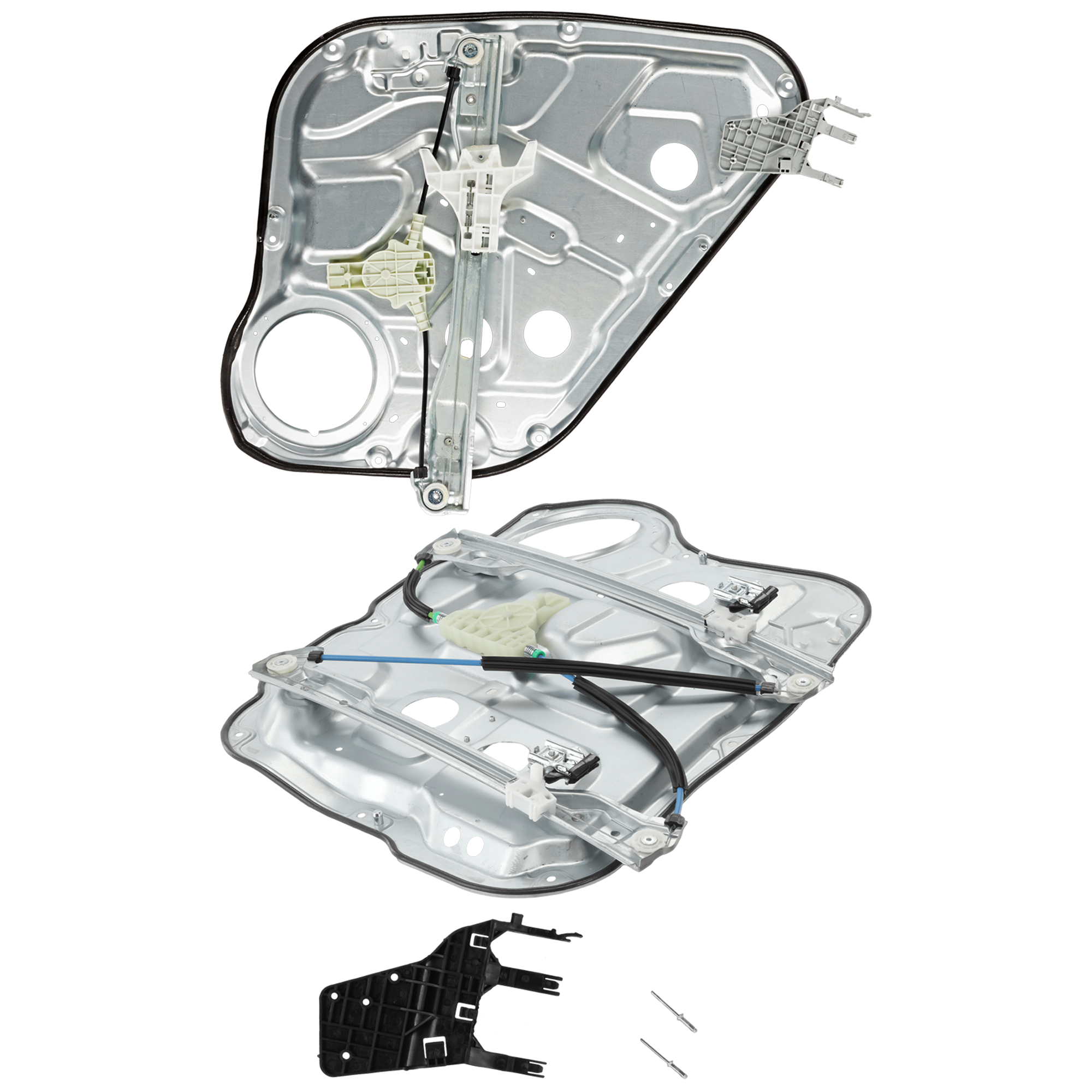 AM SANTA FE 07-09 FRONT AND REAR WINDOW REGULATOR LH Carrier Module Power w Motor and Panel 2 Pin SKU SET JH46290002 OEM 824712B000 PFM 834502B000-8347