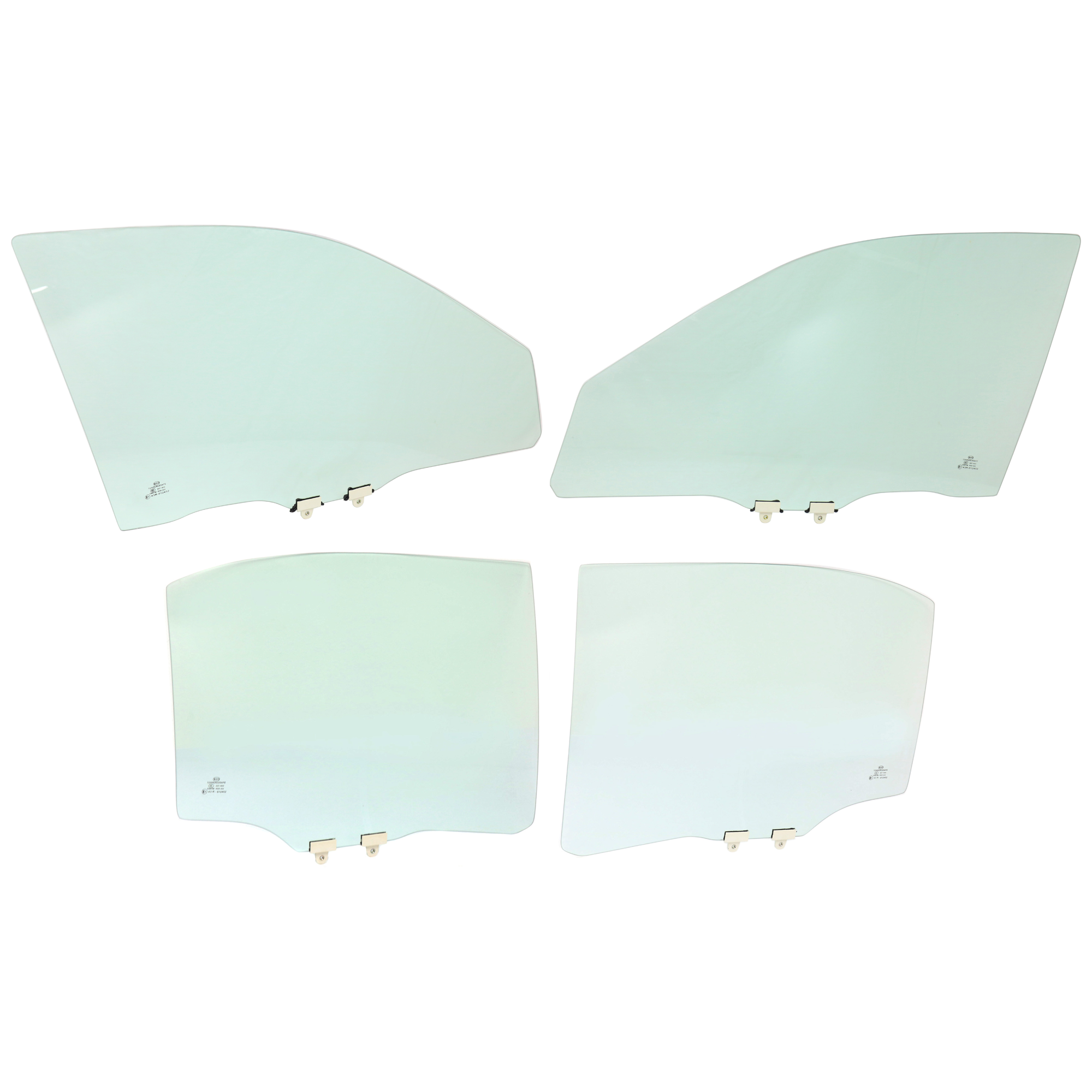 AM HONDA CIVIC 01-05 FRONT AND REAR DOOR GLASS RH AND LH Green Tint w Clips 4 Door Hybrid Sedan Canada USA Built SKU SET JH480115-4 OEM 73300S5D305 FD21060GTYN 73350S