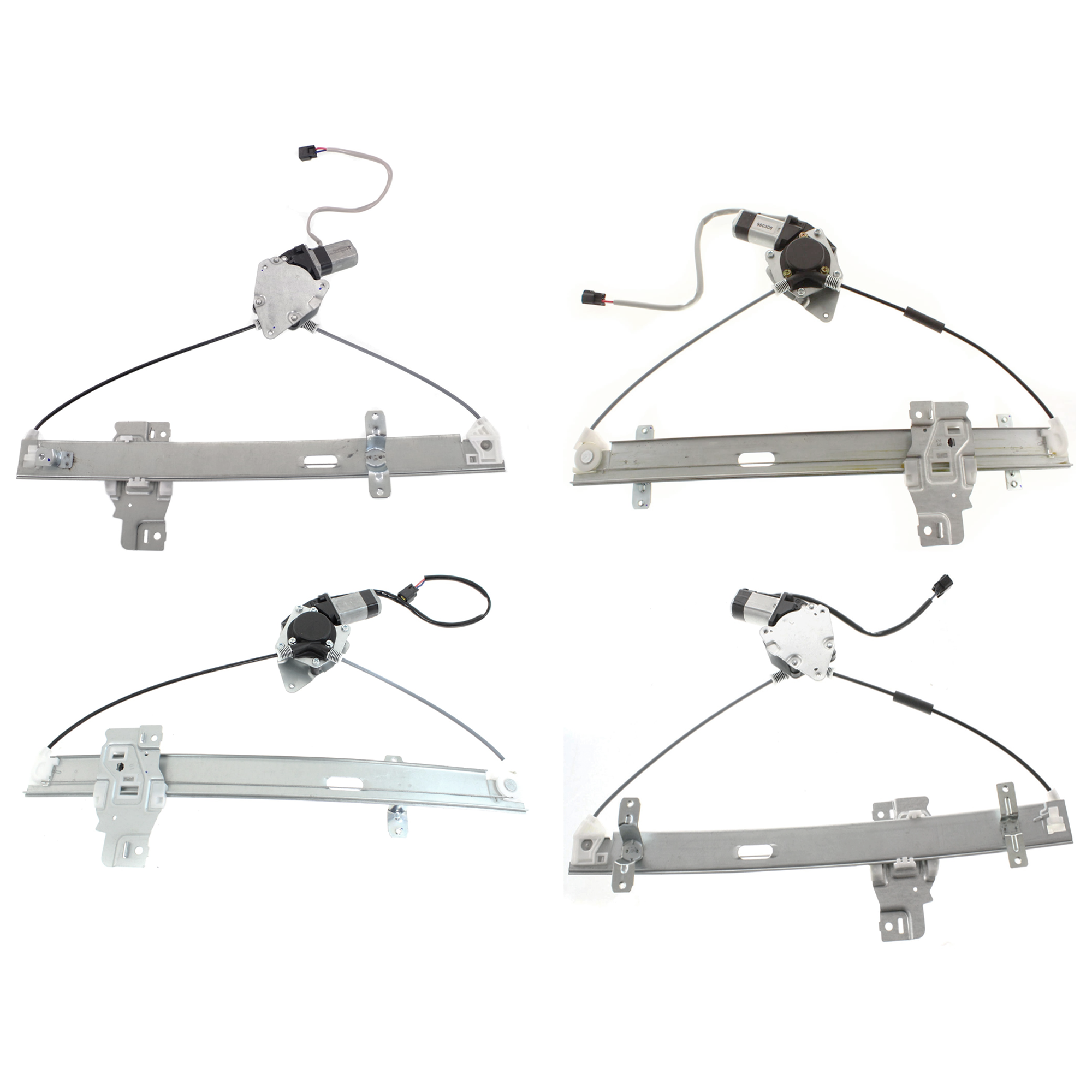 AM PASSPORT 98-02 RODEO 98-04 FRONT AND REAR WINDOW REGULATOR RH AND LH Power w Motor SKU SET JH491753-4 Partslink HO1350126 HO1351126 IZ1550102 IZ1551102 OEM 8972544520-8972544530-89725445