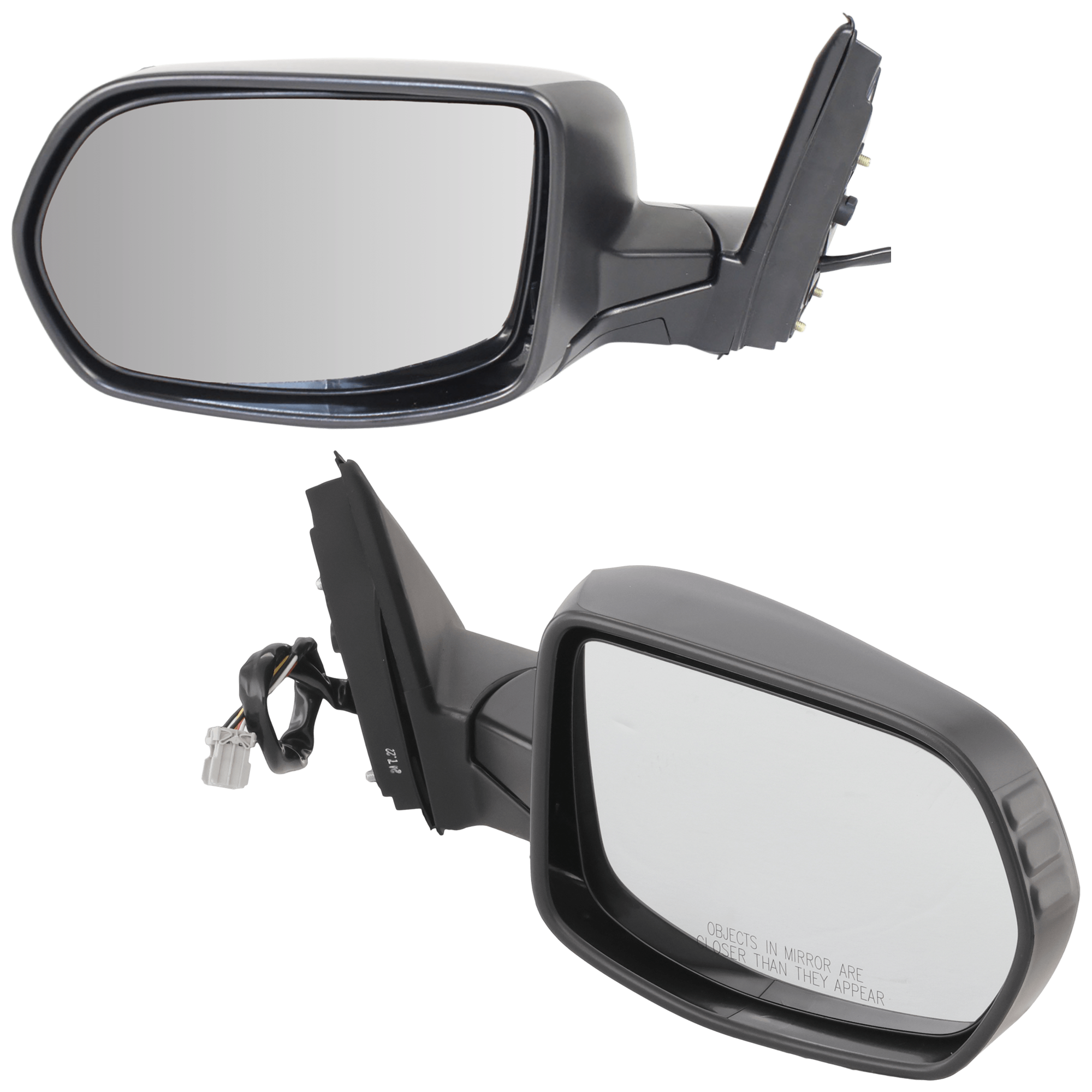 AM CR V 07-11 MIRROR RH AND LH Power Manual Folding Heated Paintable No Auto dimming BSD Memory Puddle Light and Signal Light EX L model SKU SET JHD52ER Partslink HO1320239 HO1321239 OEM 76200SWAA21ZC 76250SWAA22ZC
