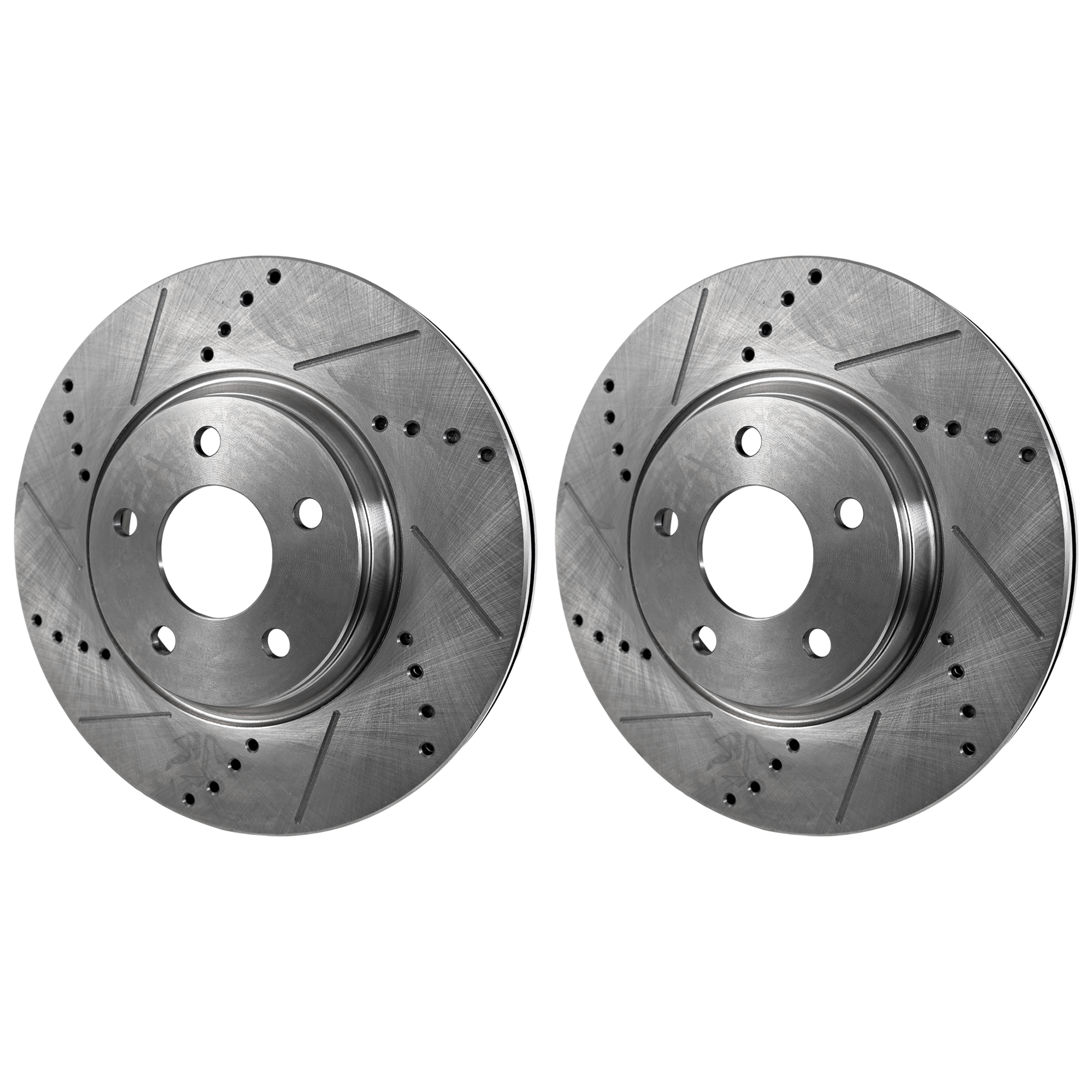 AM FX35 FX45-03-05 MAXIMA 06-23 FRONT BRAKE DISC 2 Wheel Set Cross drilled and Slotted SKU SET JI27110001DRS2