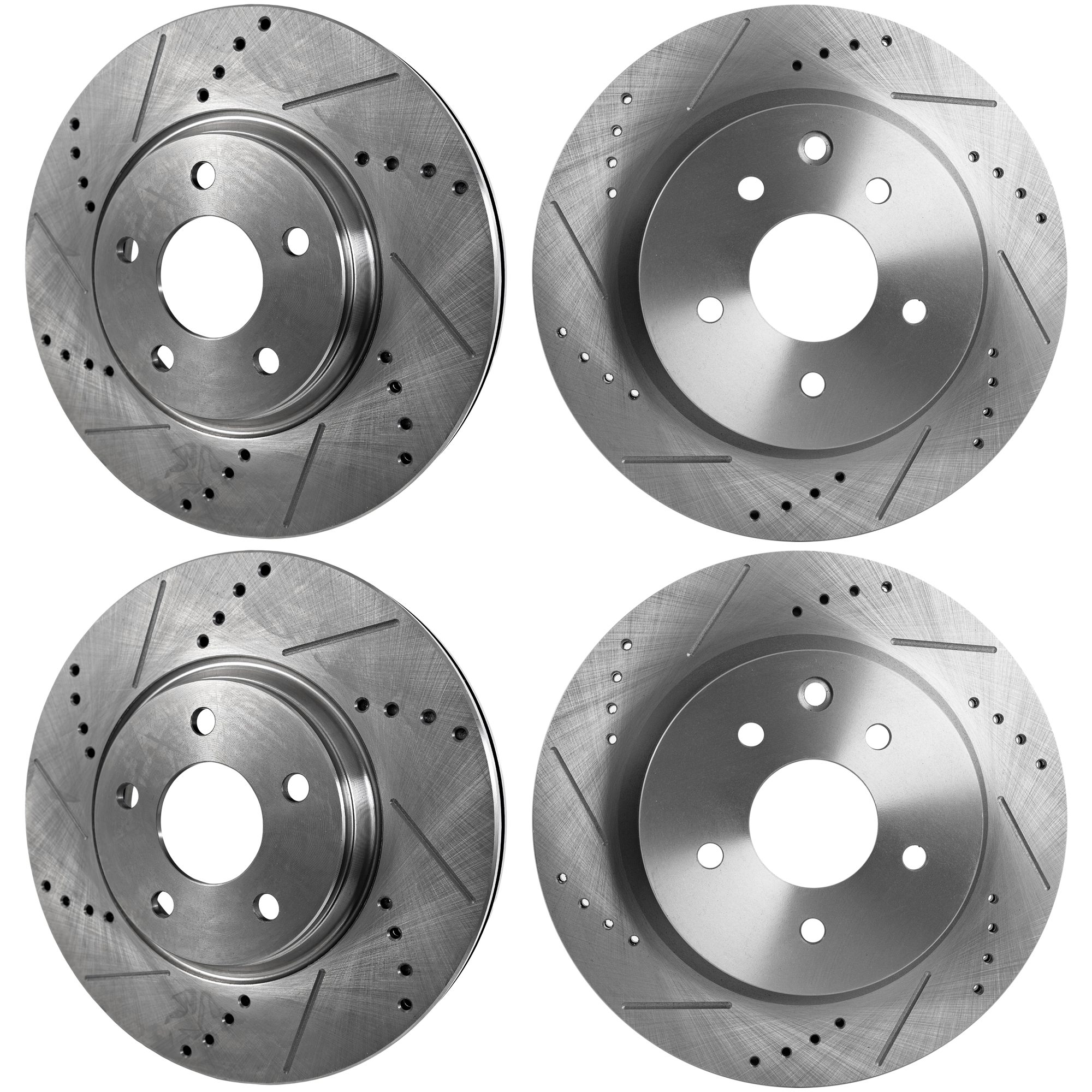 AM G35-05-08 MAXIMA 09-23 FRONT AND REAR BRAKE DISC 4 Wheel Set Cross drilled and Slotted Vented 5 Lugs SKU SET JI27110001DRS4 OEM 31387-31530-44624-44676-083306