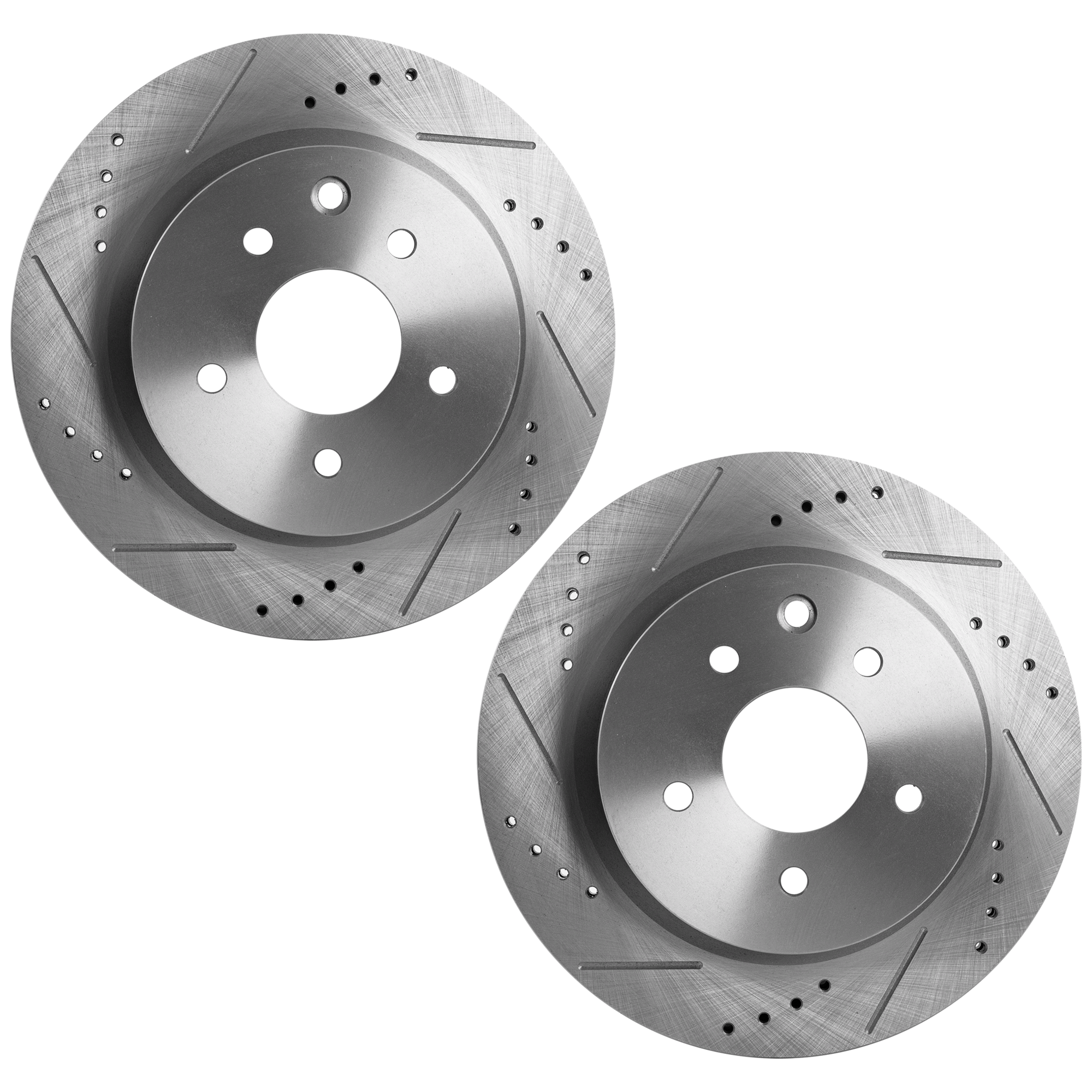 AM G35-05-08 MAXIMA 09-23 REAR BRAKE DISC Drilled and Slotted Vented 5 Lugs SKU SET JI27110004DRS2 OEM 31387-31530-44624-44676-083306