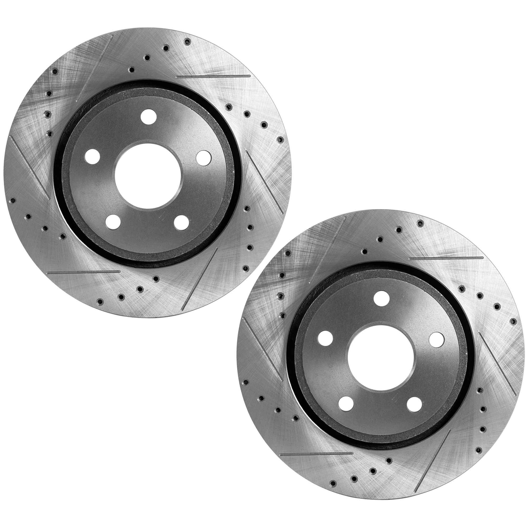 AM GRAND CHEROKEE 05-10 FRONT BRAKE DISC RH AND LH Cross drilled and Slotted SKU SET JJ27110010DRS2 OEM 43082-53026-780289-48880289-60