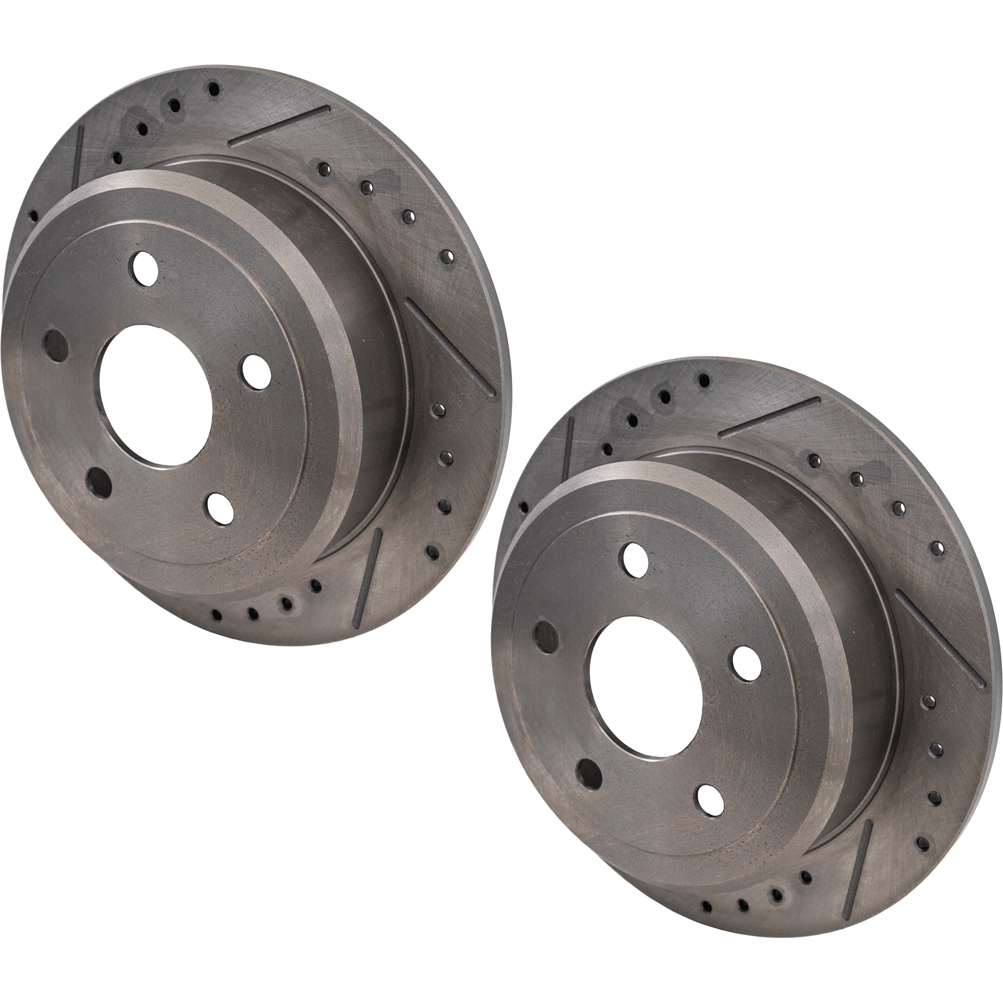 AM WRANGLER 07-17 WRANGLER JK 18-18 REAR BRAKE DISC RH AND LH 2 Wheel Set Cross drilled and Slotted SKU SET JJ27120001DRS2 OEM 53041-60373-780519-900326-6004