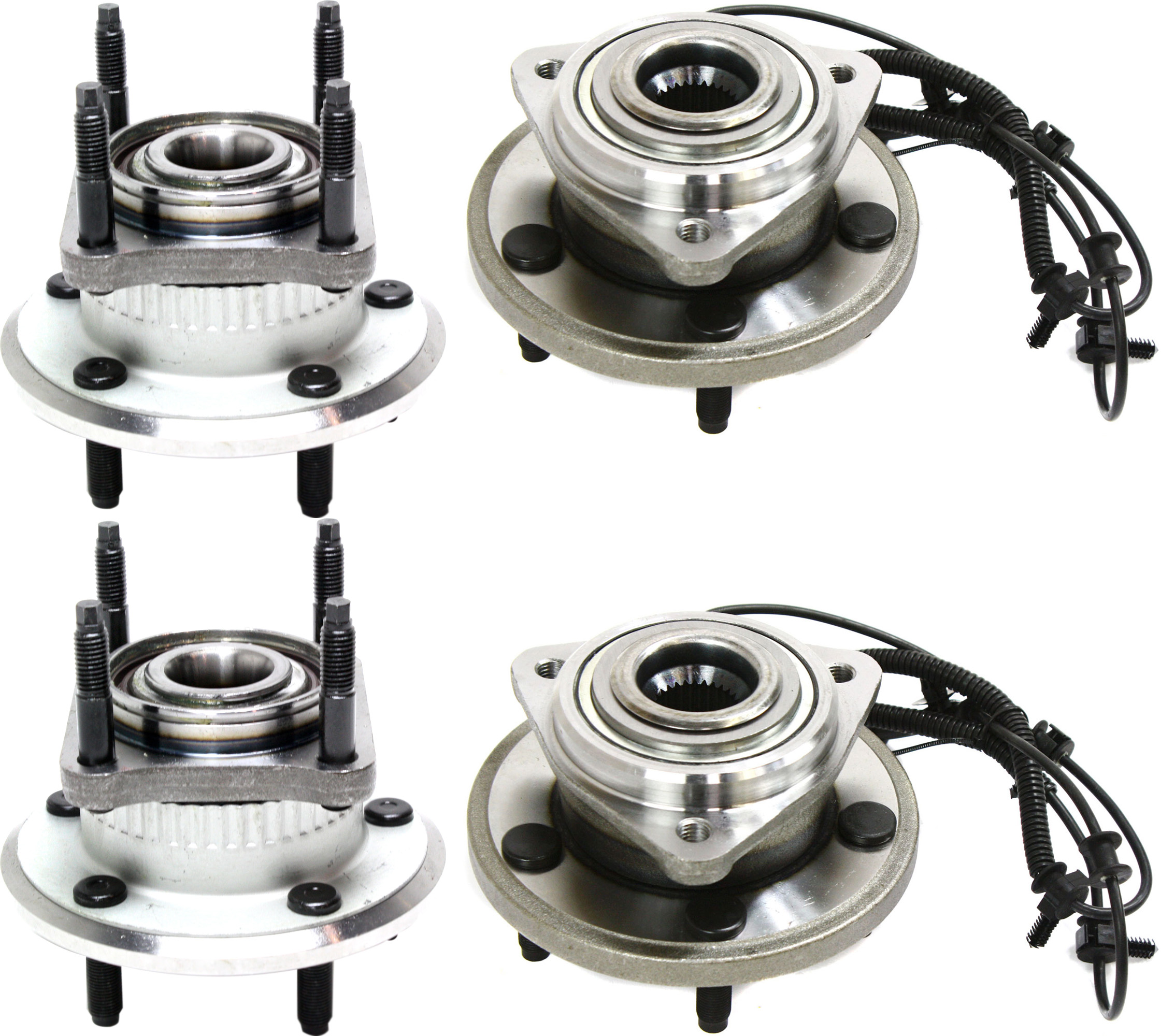 AM COMMANDER 06-10 GRAND CHEROKEE 05-10 FRONT AND REAR HUB ASSEMBLY RH AND LH SKU SET JJ283705-4 OEM 52089434AE 52111884AB