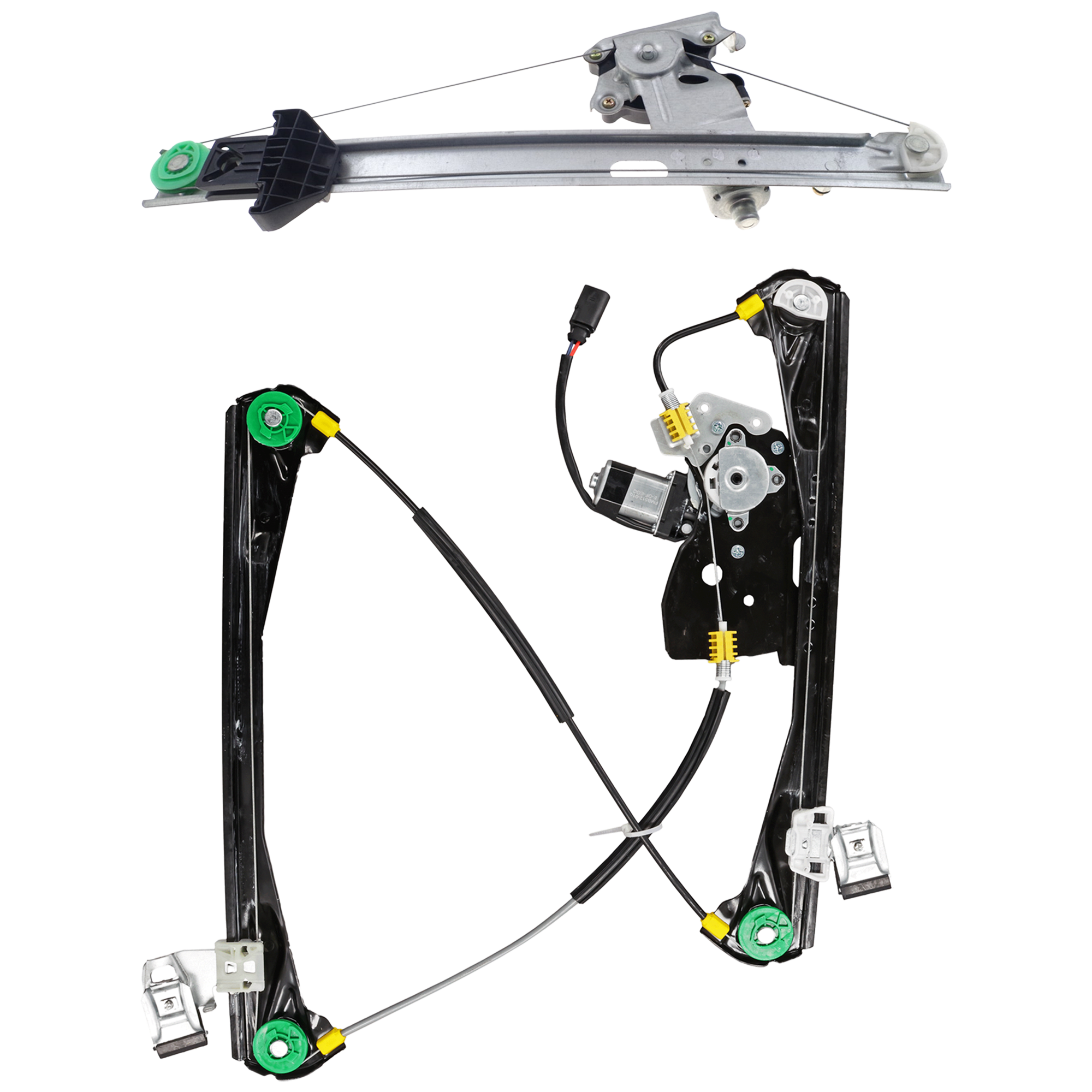 AM S TYPE 00-02 FRONT AND REAR WINDOW REGULATOR LH w Motor 2 Prong Connector To VIN M45254 SKU SET JJ462928 OEM XR848083 PFM XR848085 PFM XR84