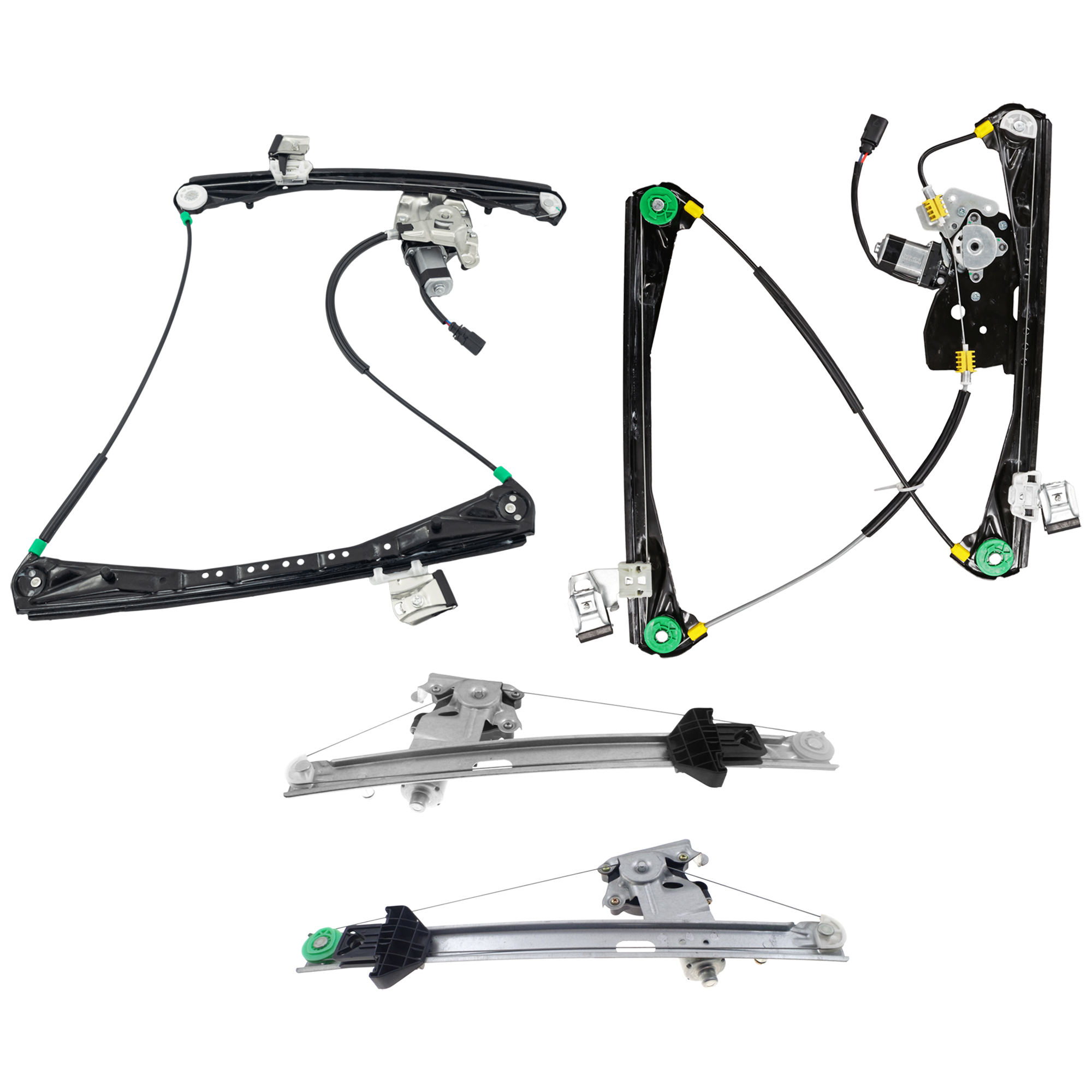 AM S TYPE 00-02 FRONT AND REAR WINDOW REGULATOR RH AND LH Power w Motor To VIN M45254 SKU SET JJ491739-4D Partslink FO1351142 OEM XR848083 PFM XR848084 PFM XR84
