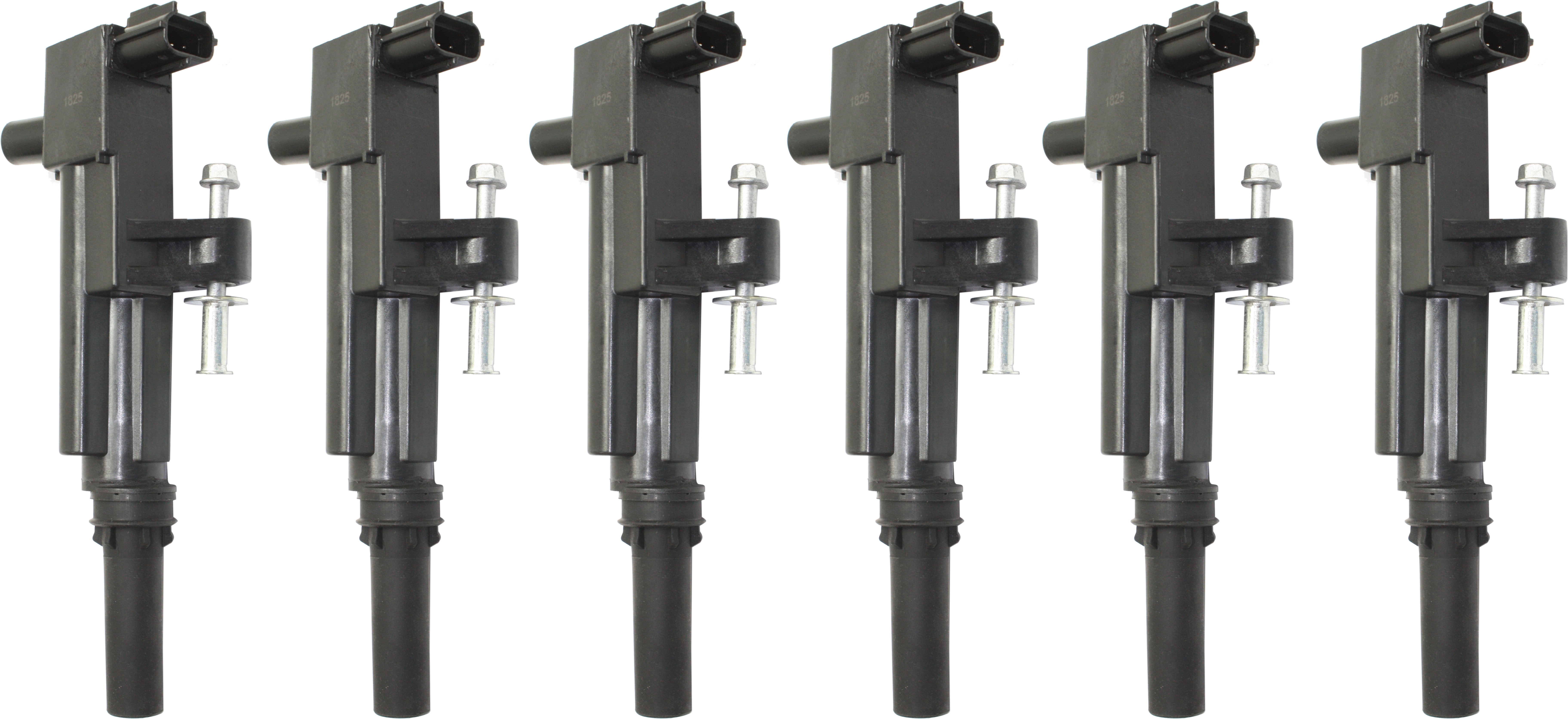 AM LIBERTY NITRO 09-12 IGNITION COIL Set of 6-2 Male Terminals Blade Plug Type On Intake Manifold 12 Volts SKU SET JJ504611-6