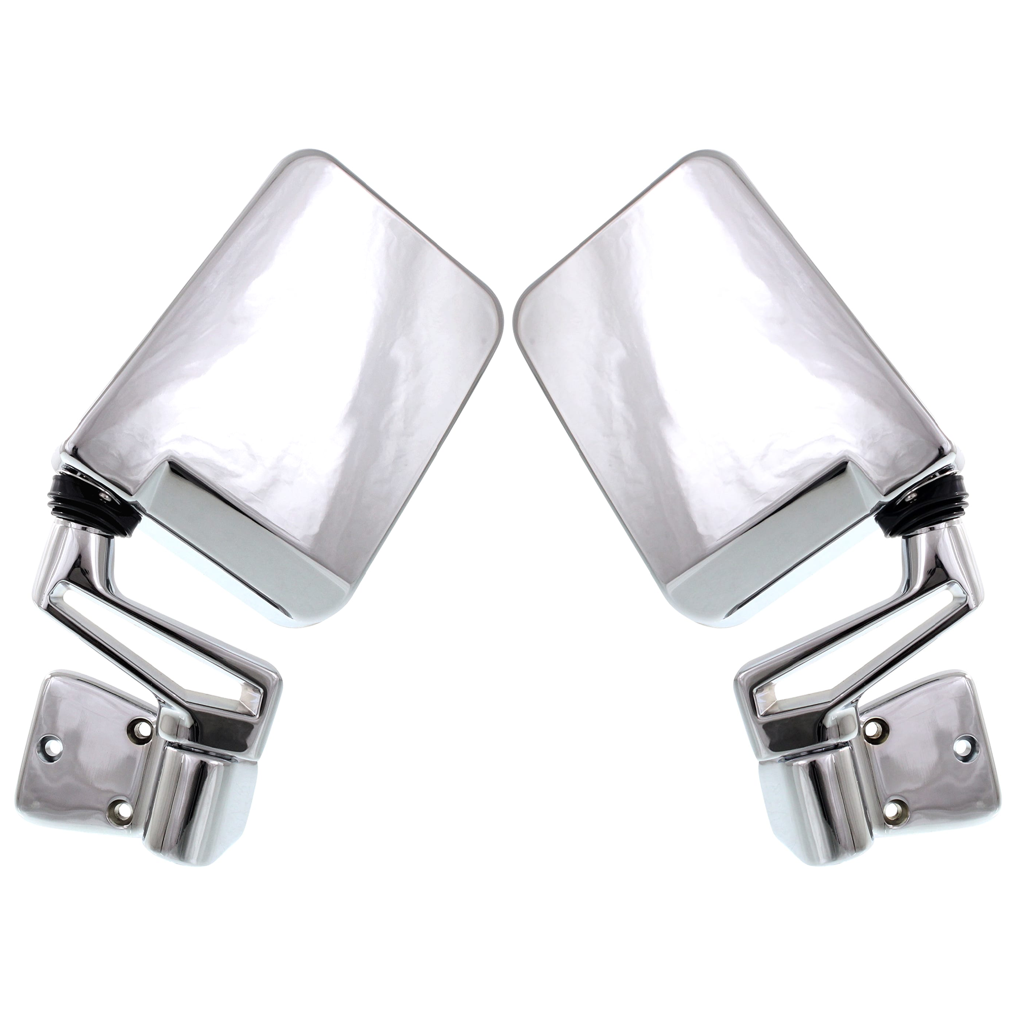 AM WRANGLER 87-02 MIRROR RH AND LH Manual Folding Heated Chrome Door Panel Mount w Dual Thin Arm SKU SET JJP12CR 1 OEM 55027207 PFM 68084718AA PFM 55