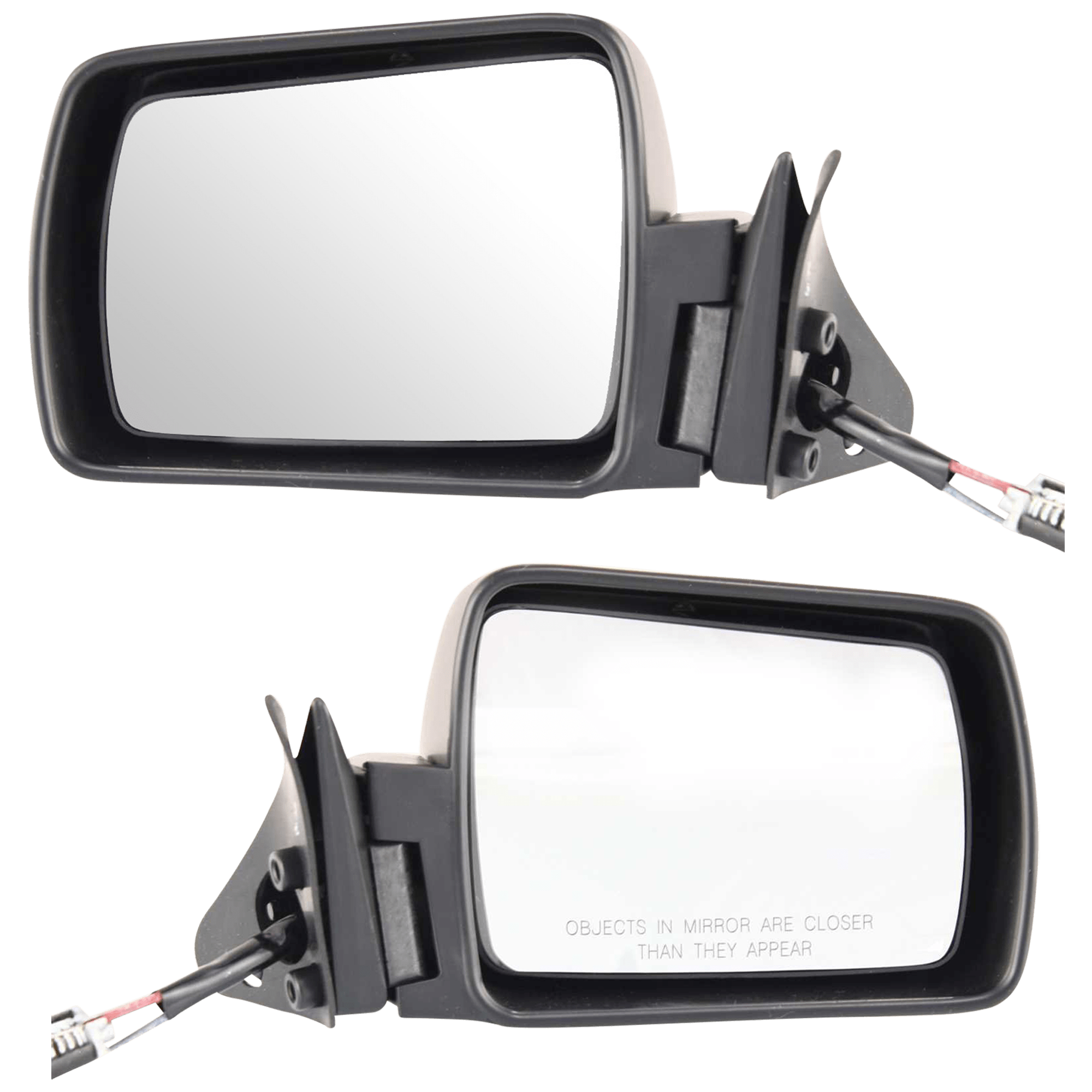 AM CHEROKEE 84-96 MIRROR RH AND LH Manual Adjust Non Folding Non Heated Paintable SKU SET JJP15R Partslink CH1320124 CH1321124 OEM 55034122-55034123