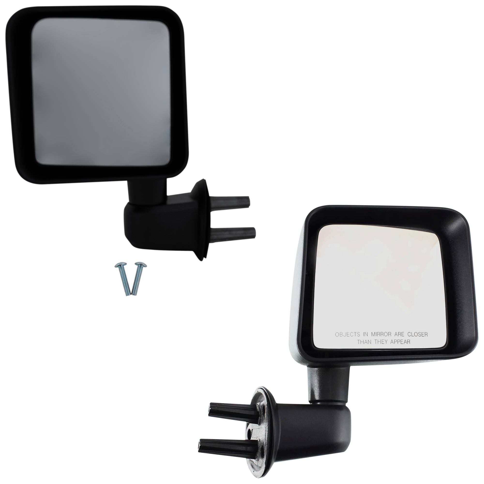 AM WRANGLER JK 07-18 MIRROR RH AND LH Manual Adjust Manual Folding Non Heated Textured SKU SET JJP35R Partslink CH1320271 CH1321271 OEM 55077966AC 68081250AB 55077966