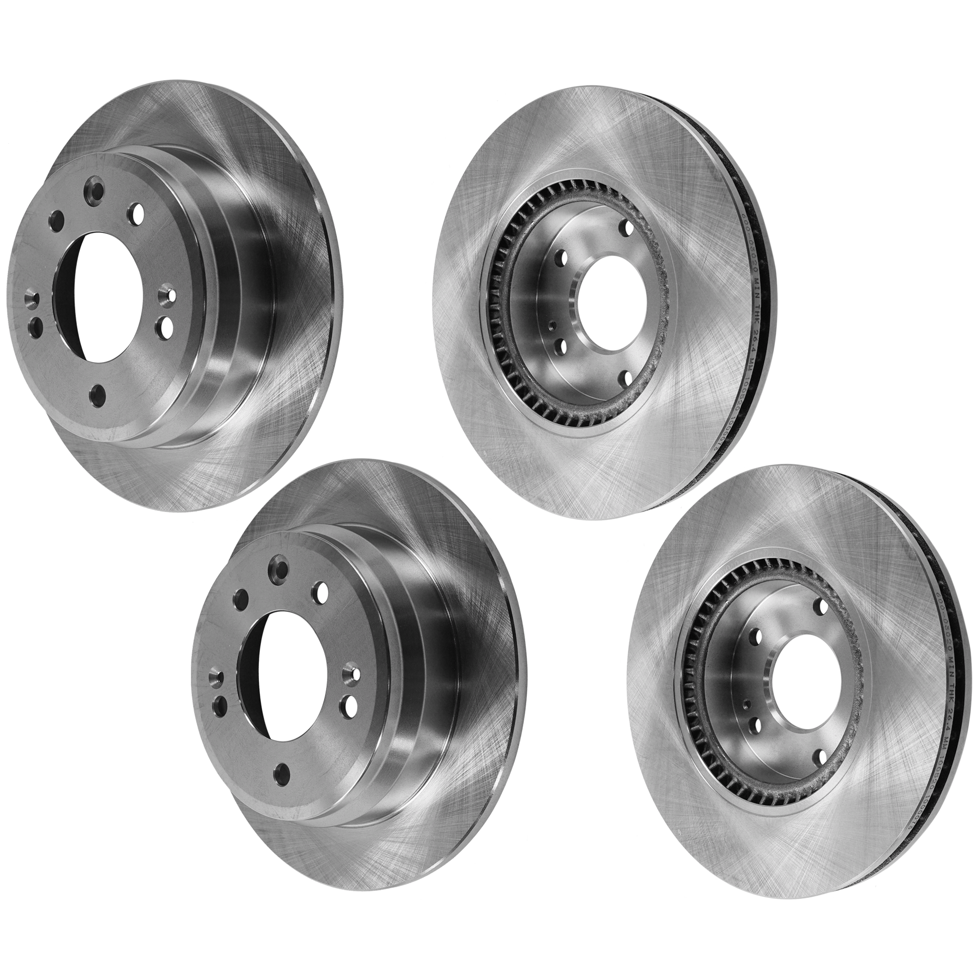 AM TUCSON 12-15 SPORTAGE 12-16 FRONT AND REAR BRAKE DISC 4 Wheel Set SKU SET JK27110020-4 F OEM 517123K100-584111H300 S584111H