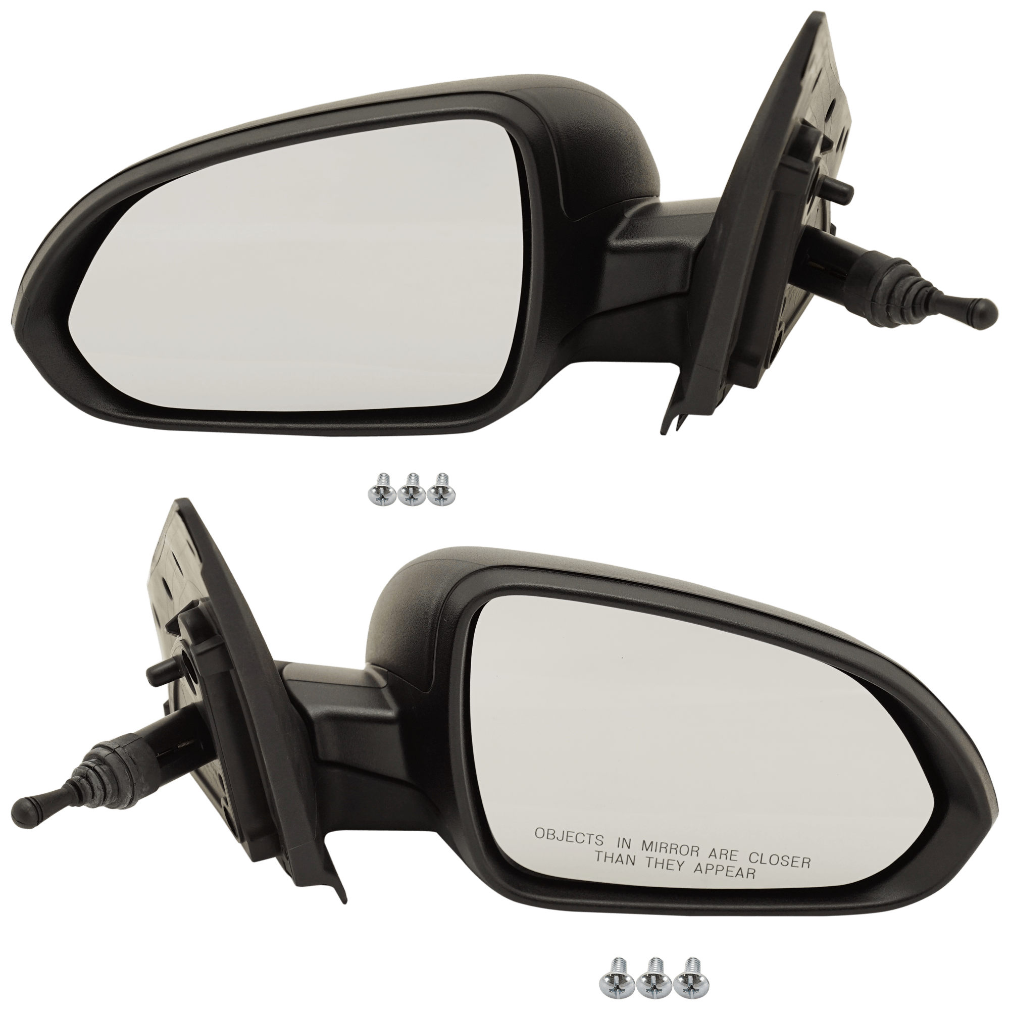 AM RIO 18-22 MIRROR RH AND LH Manual Adjust Manual Folding Non Heated Textured LX Model SKU SET JKA38R Partslink KI1320217 KI1321217 OEM 87610H9110-87620H9110