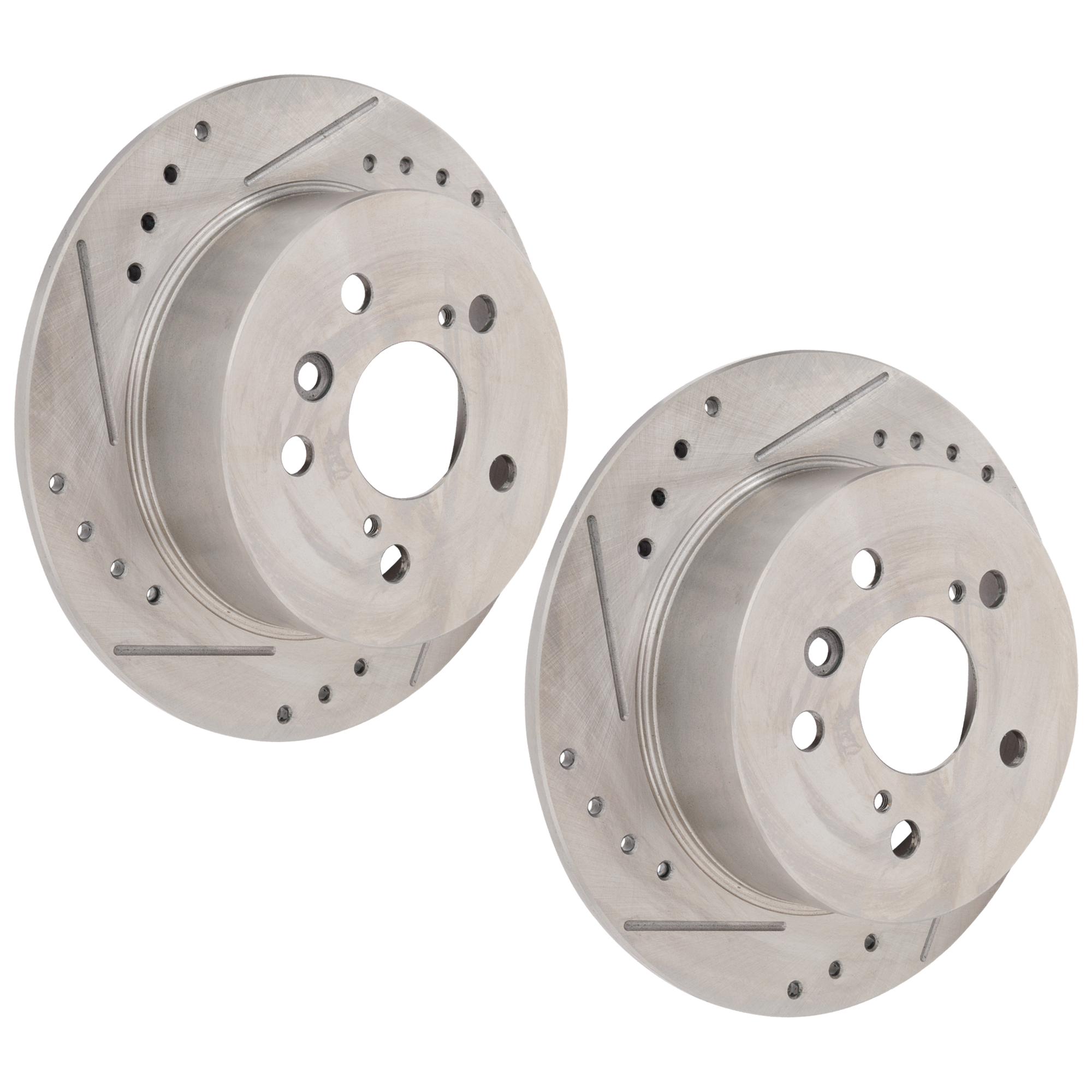 AM AVALON 08-12 CAMRY 07-11 REAR BRAKE DISC RH AND LH Cross drilled and Slotted SKU SET JL27110006DRS2 OEM 31433-44581-60389-145712-08331