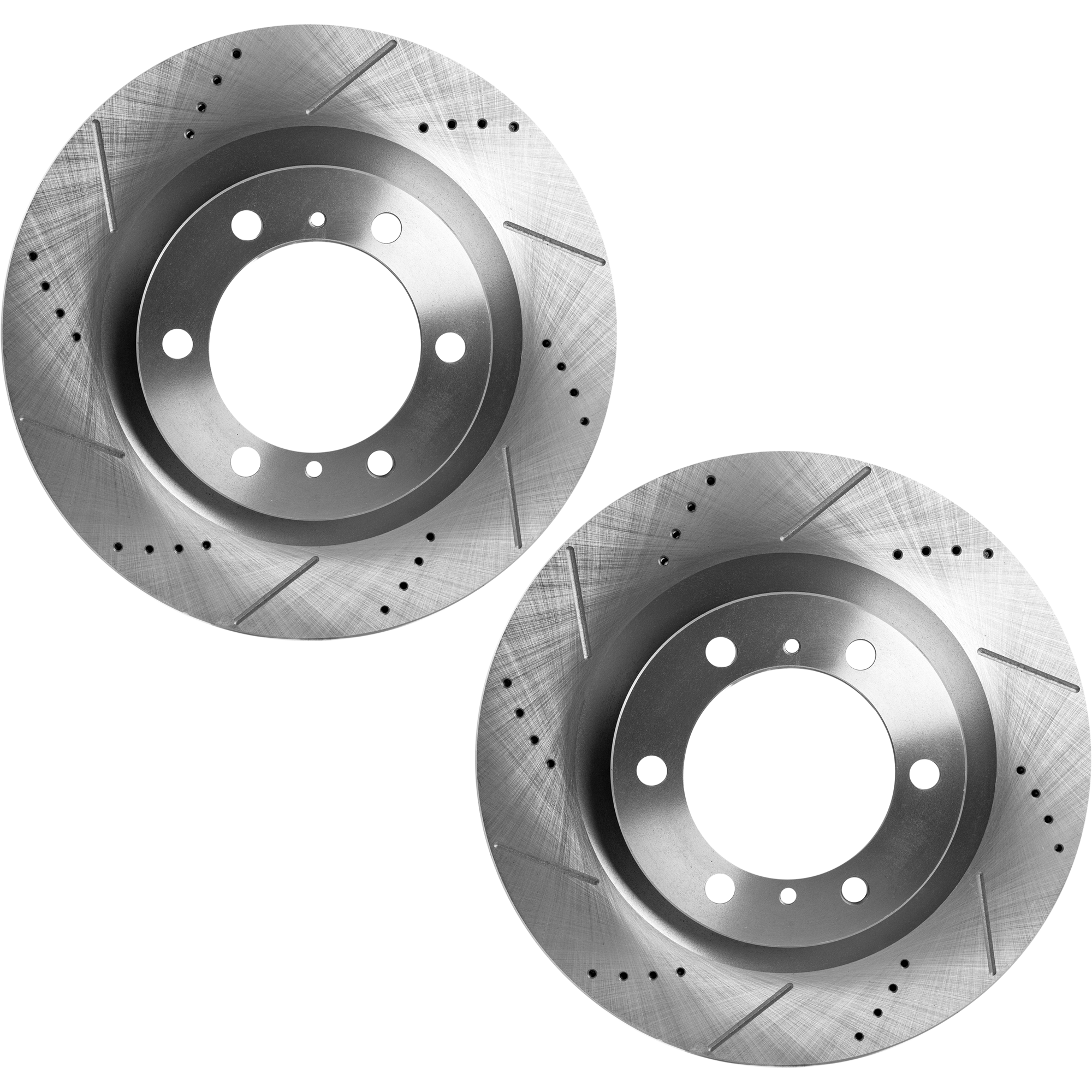 AM GX460-4RUNNER 10-22 FRONT BRAKE DISC RH AND LH Drilled and Slotted SKU SET JL27110015DRS2 OEM 31554-44714-44819-0833465-8501