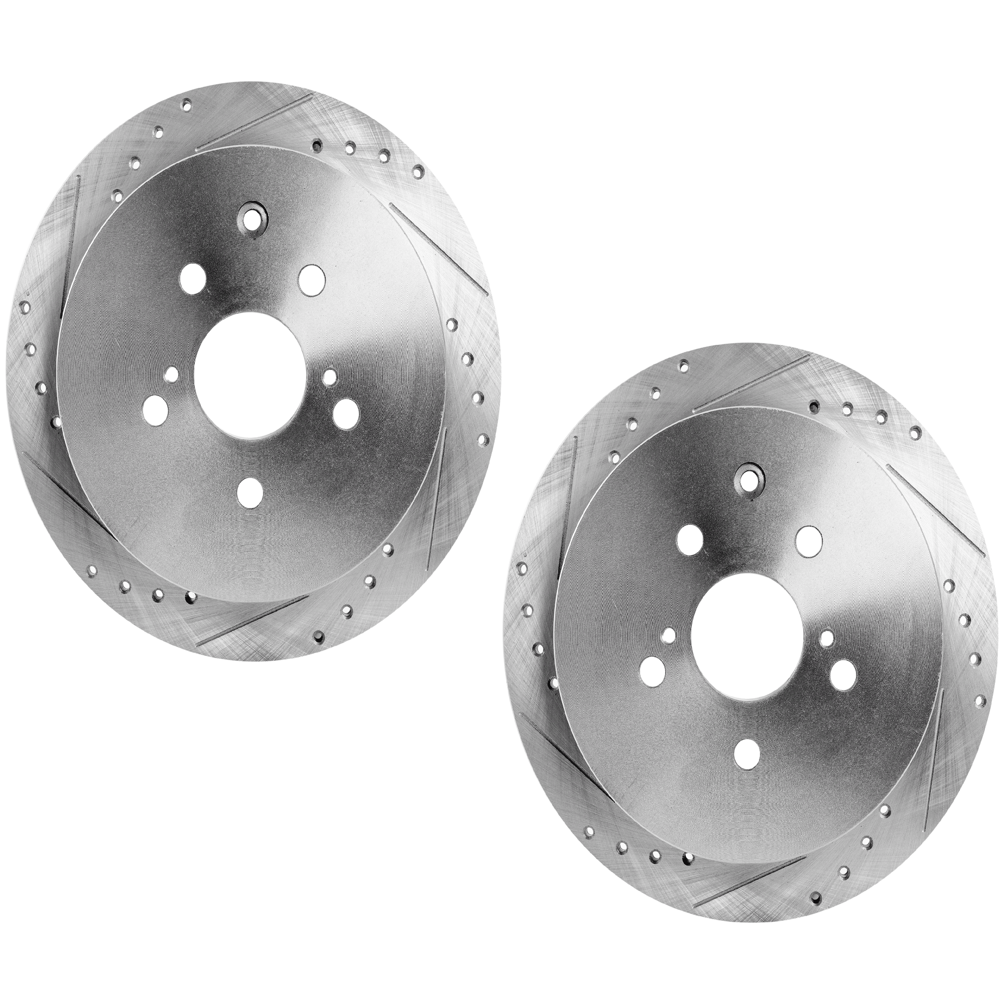 AM RX350 RX450H 10-15 SIENNA 11-20 REAR BRAKE DISC RH AND LH Drilled and Slotted SKU SET JL27110058DRS2 OEM 31544-44691-0833498-850191-600