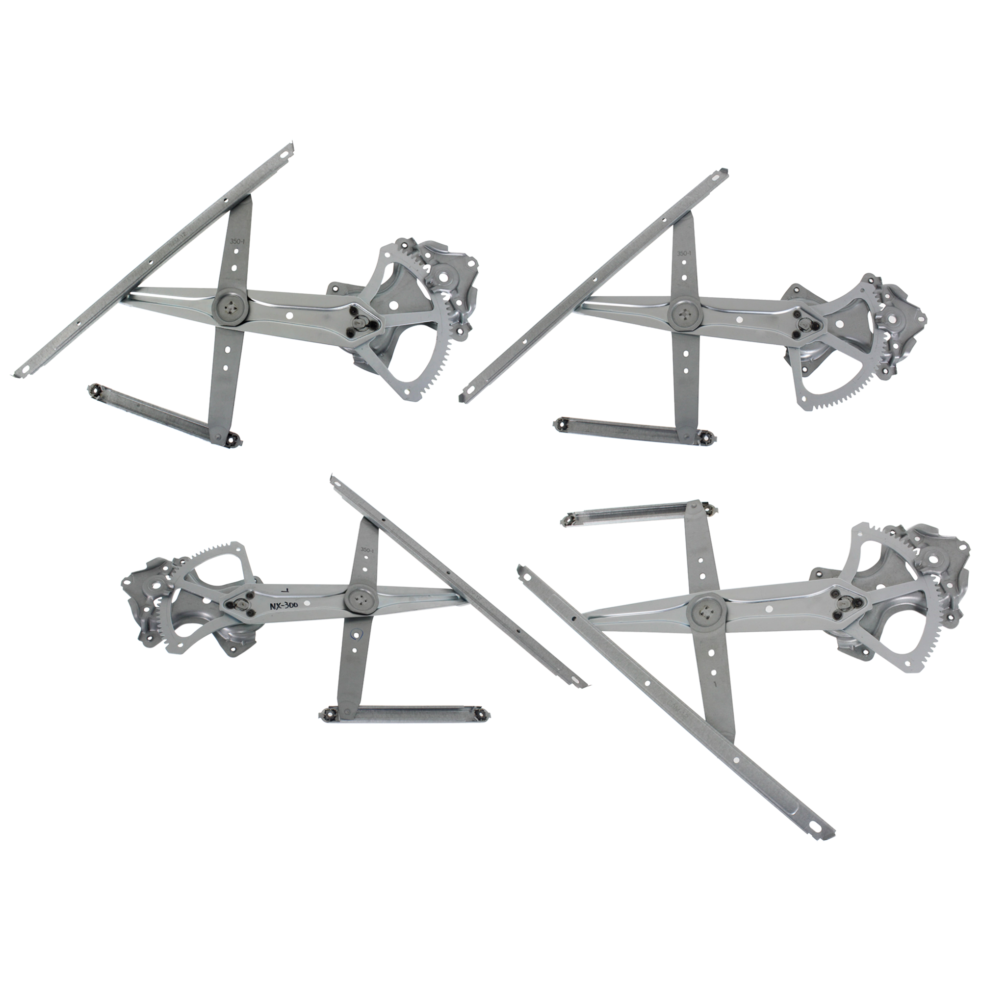 AM NX300H 15-21 NX300-18-21 FRONT AND REAR WINDOW REGULATOR RH AND LH Power w o Motor 19-21 ES300H ES350 Japan Built Vehicle SKU SET JL462955-4 Partslink LX1350116 LX1351116 LX1550115 LX1551115 OEM 6980178010-6980178020-69802780