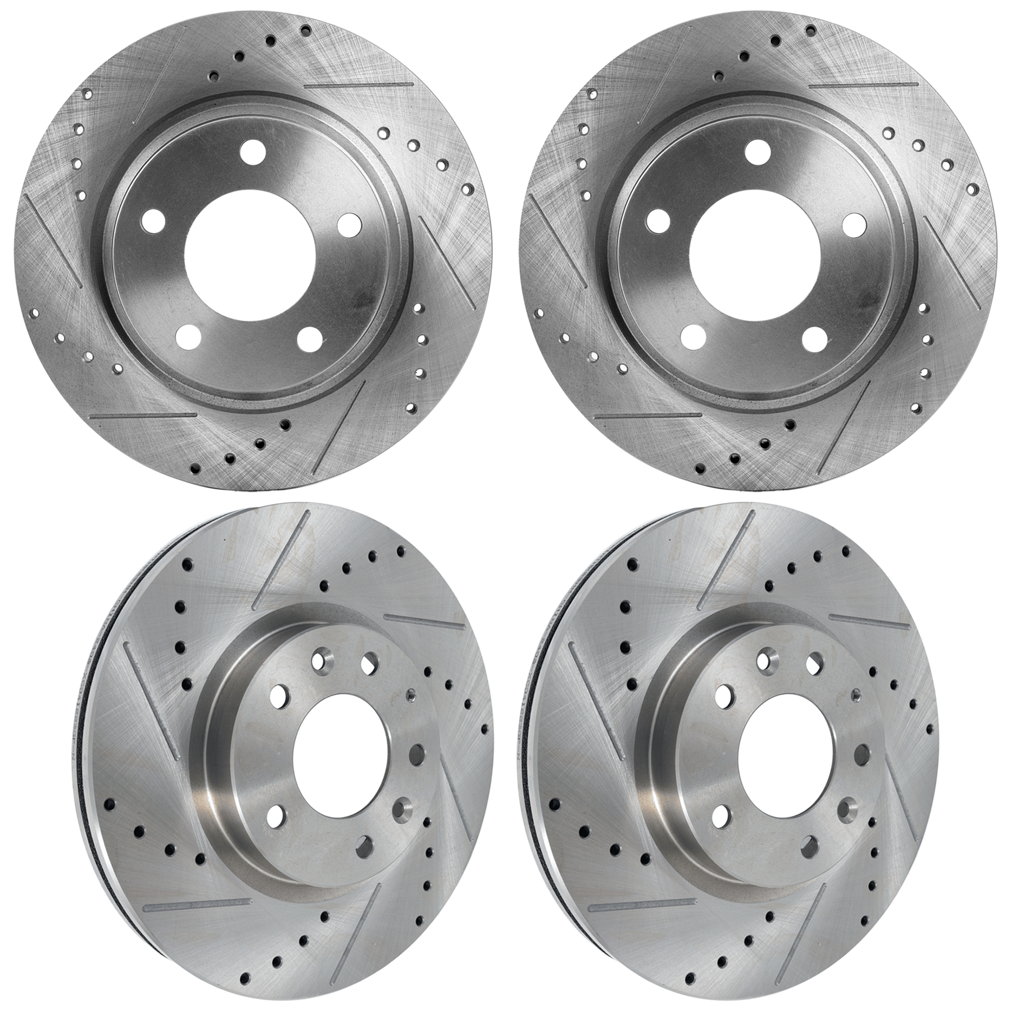 AM MILAN 06-11 FRONT AND REAR BRAKE DISC RH AND LH 4 Wheel Set Cross drilled and Slotted SKU SET JM27110074DRS4 OEM 19325-31256-31325-42322-44614