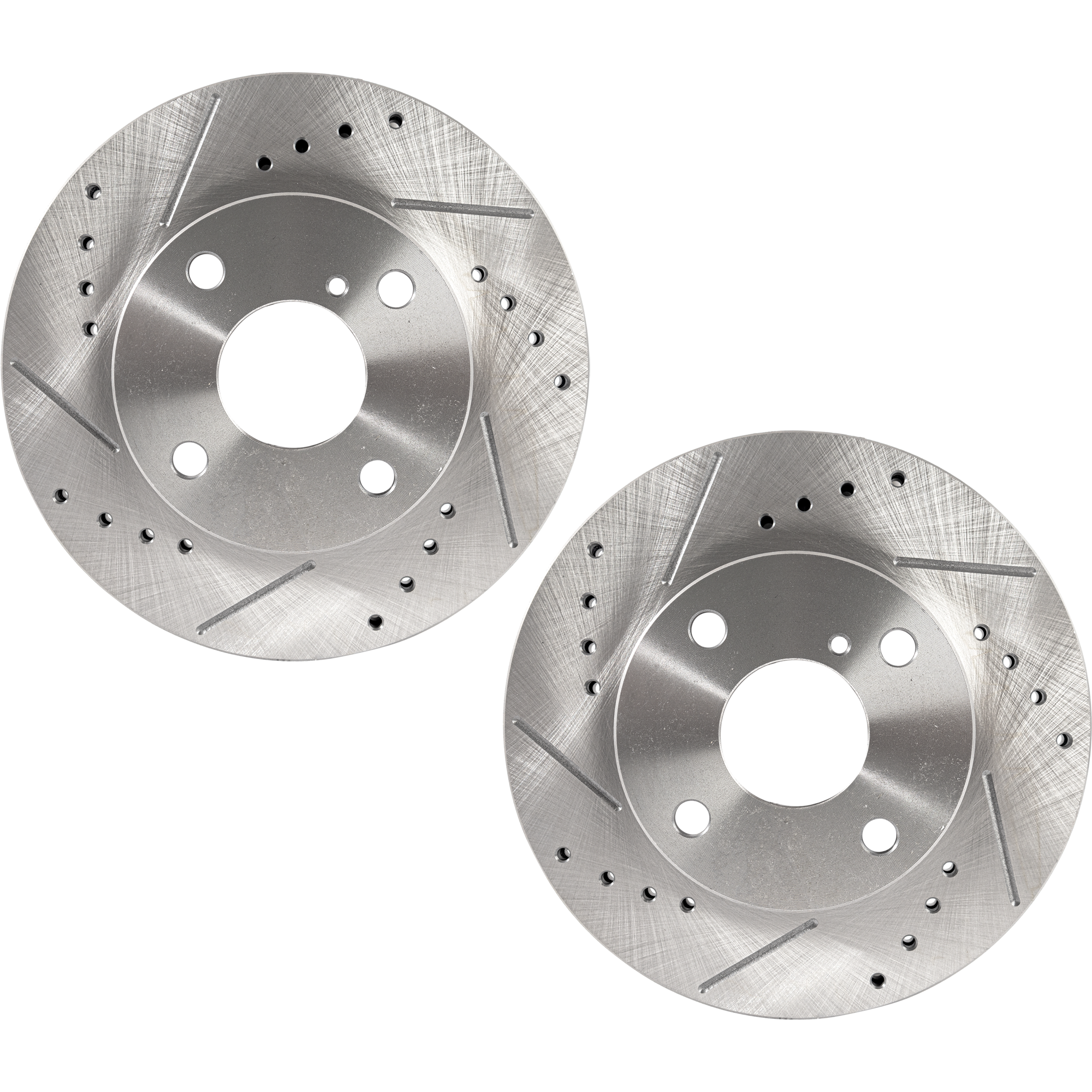 AM MIATA 90-93 FRONT BRAKE DISC RH AND LH Cross drilled and Slotted Vented 4 Lugs SKU SET JM27110088DRS2 OEM 366-3299-25406-86213-96213-106