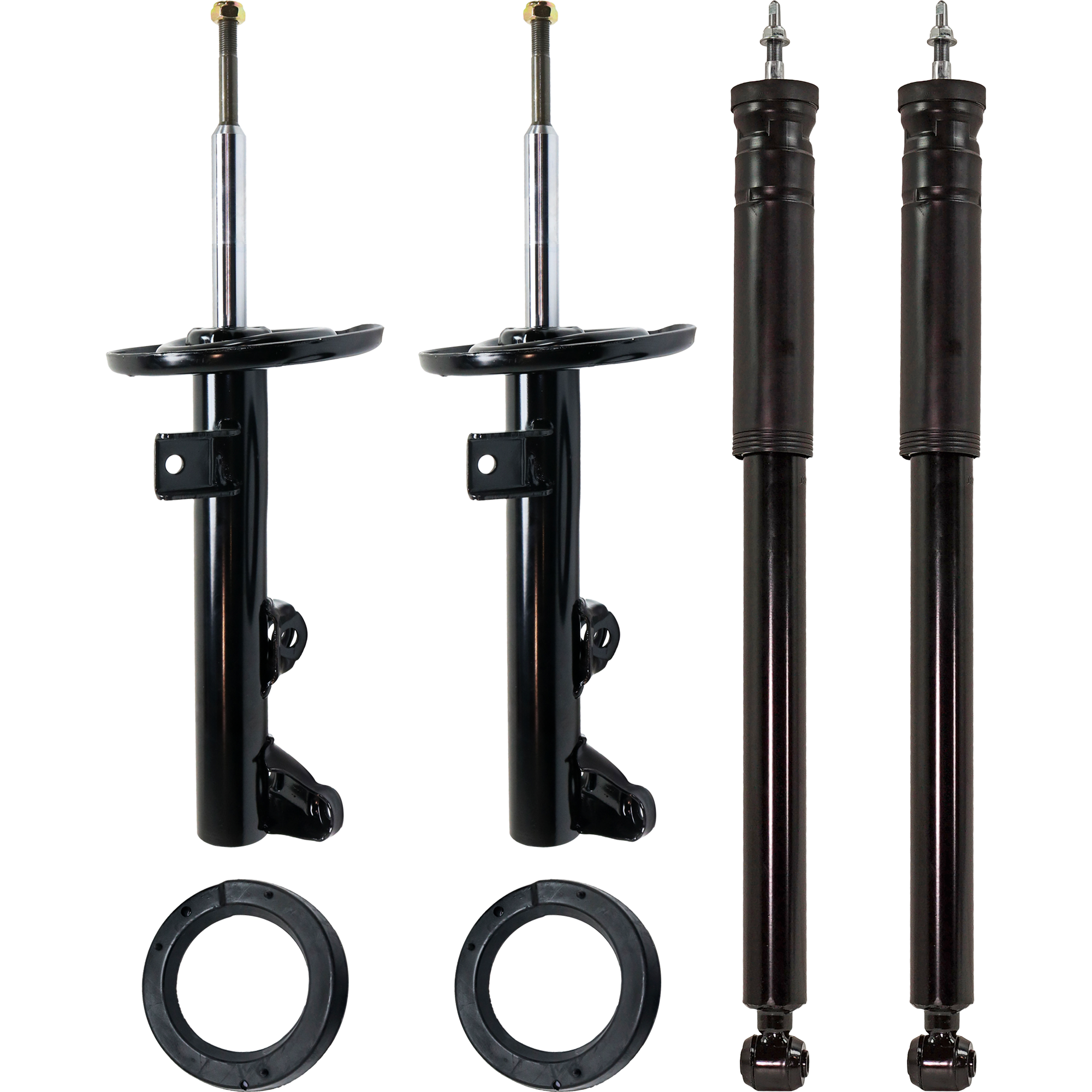 AM C240 C320-01-05 FRONT AND REAR SHOCK AND FULLY LOADED STRUT RH AND LH Gas Charged Set of 4 SKU SET JM28050001-4 OEM 2033262900-2033200731-71488-33