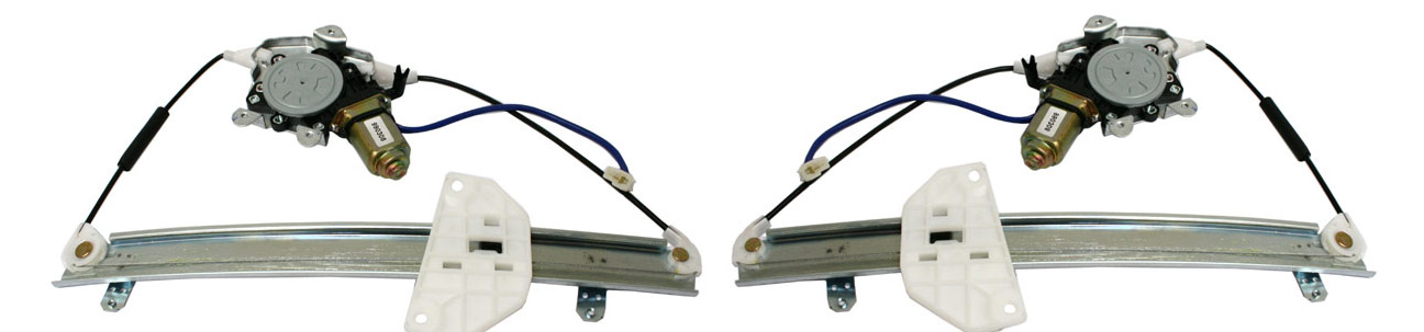 AM MIRAGE 97-02 FRONT WINDOW REGULATOR RH and LH Power w Motor Coupe SKU SET JM462907 Partslink MI1350113 MI1351113 OEM MR186733 PFM MR186734 PFM