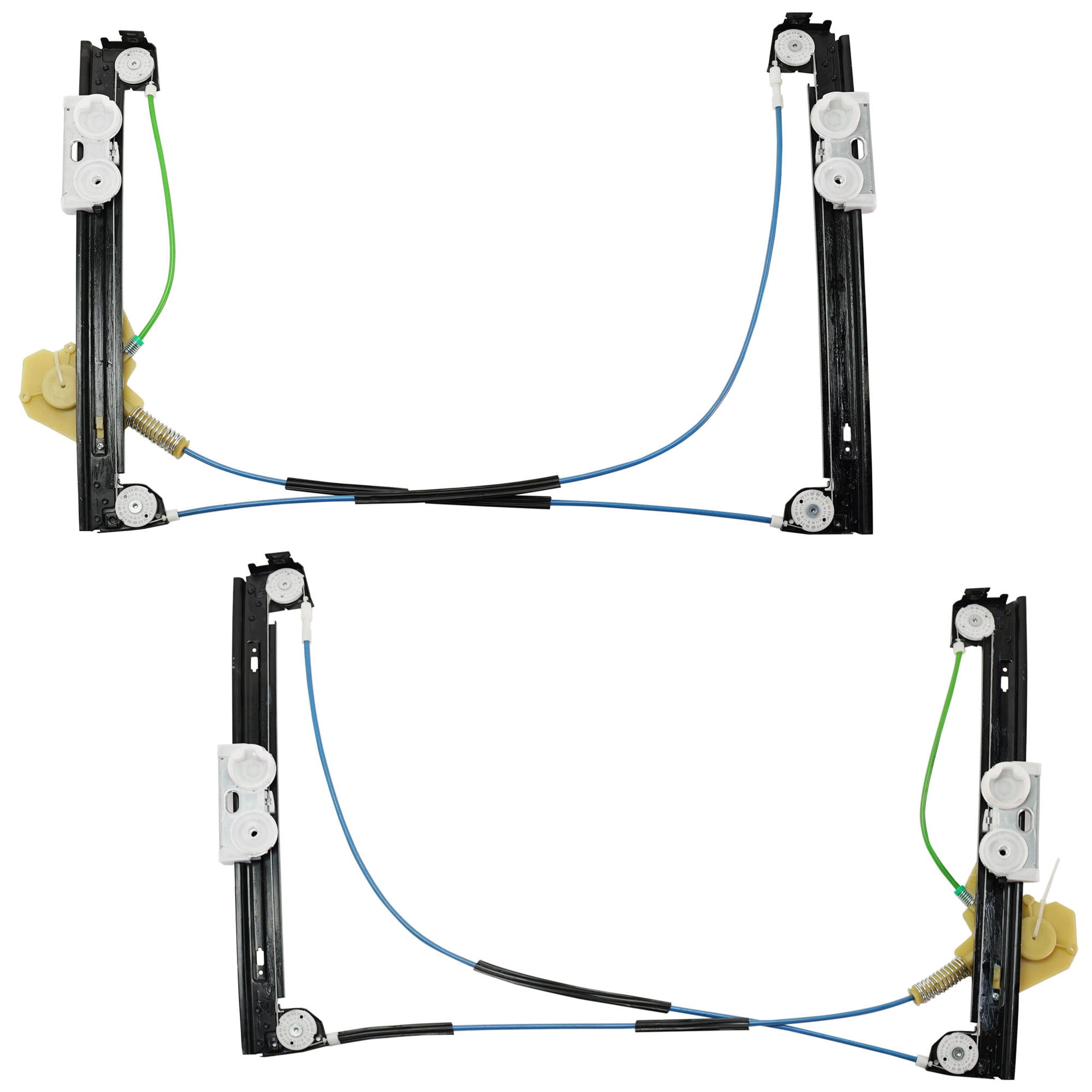 AM COOPER 02-04 FRONT WINDOW REGULATOR RH AND LH w o Motor Power Hatchback SKU SET JM462909 Partslink MC1350100 MC1351100 OEM 51337039451-51337039452