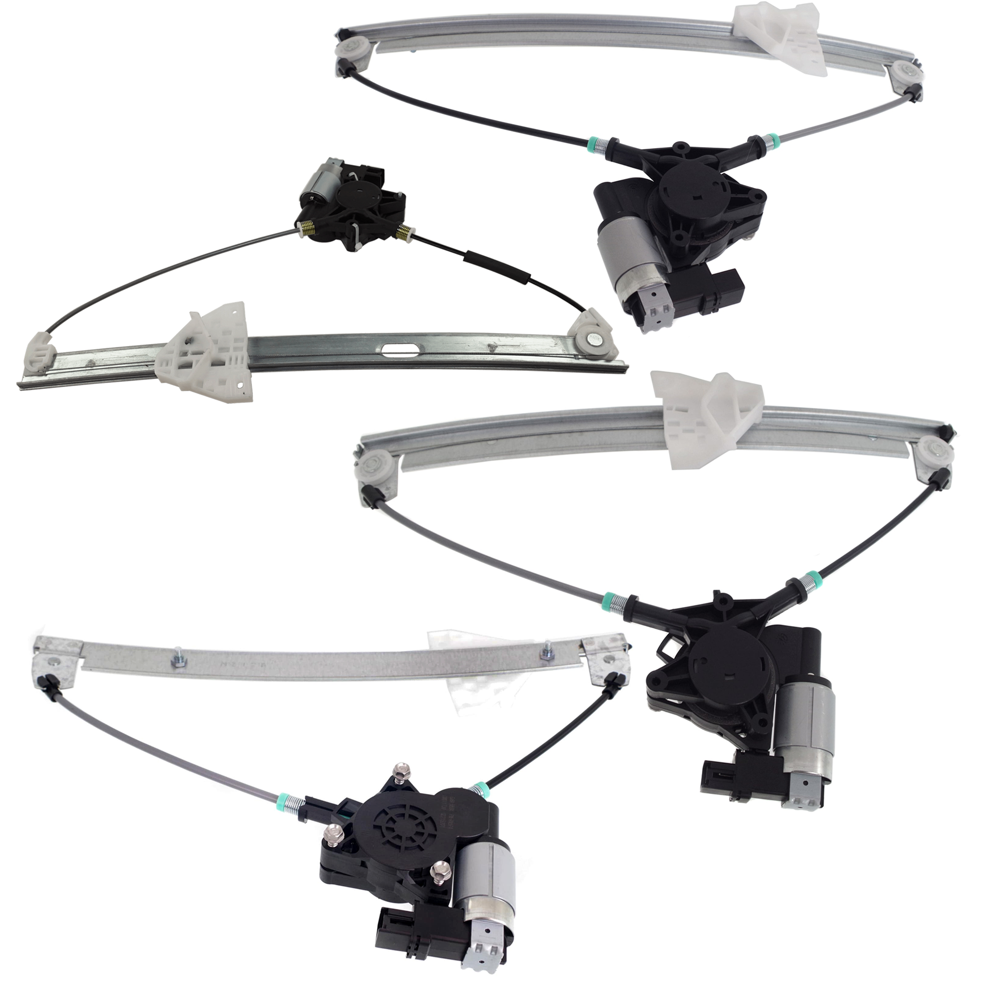 AM CX 9-07-15 FRONT AND REAR WINDOW REGULATOR RH AND LH Power w Motor SKU SET JM463109-4 Partslink MA1350132 MA1351132 MA1550120 MA1356102 MA1551120 MA1357102 OEM TD1158590A PFM G22C5858XF TD11