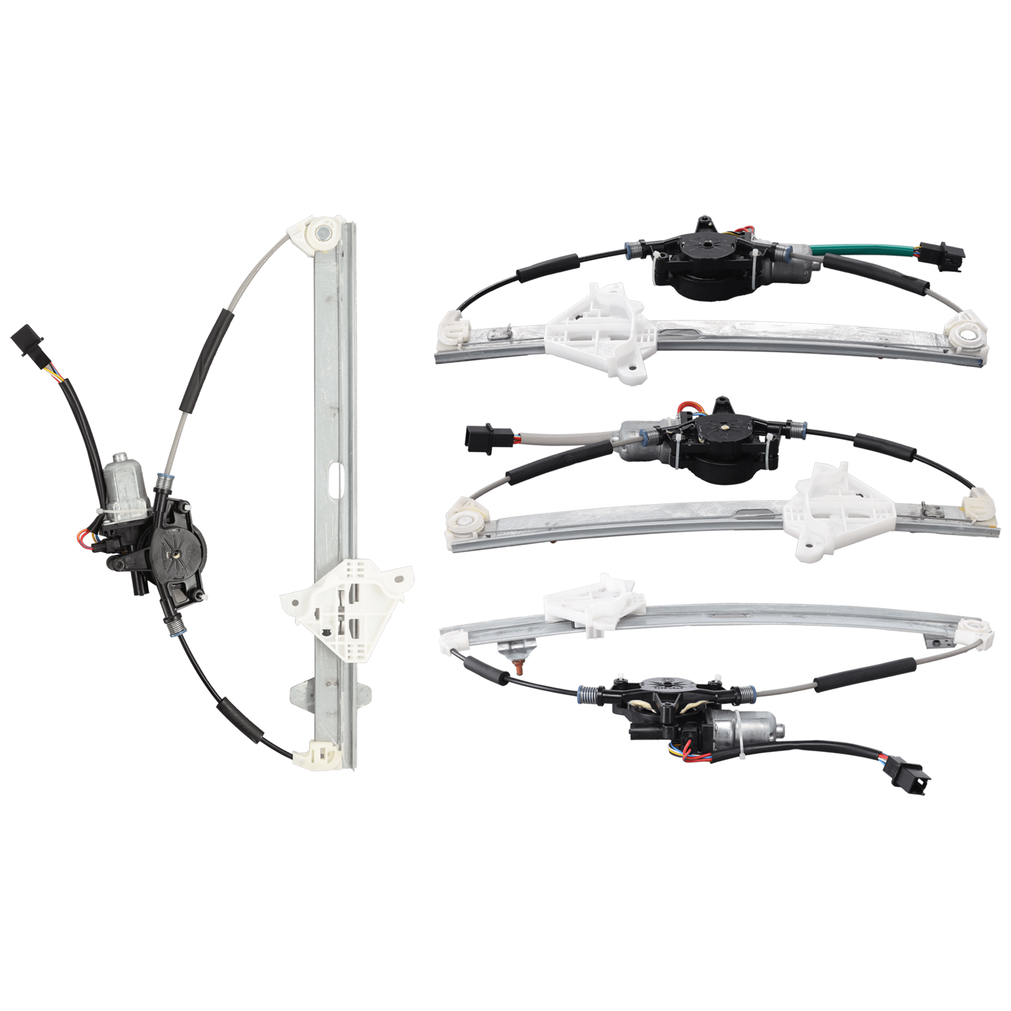 AM CX 5-17-24 FRONT AND REAR WINDOW REGULATOR RH AND LH Power w Motor 6 Pins SKU SET JM49170021-4 Partslink MA1350136 MA1351136 OEM KB7W58590 PFM KB7W59590 PFM KB