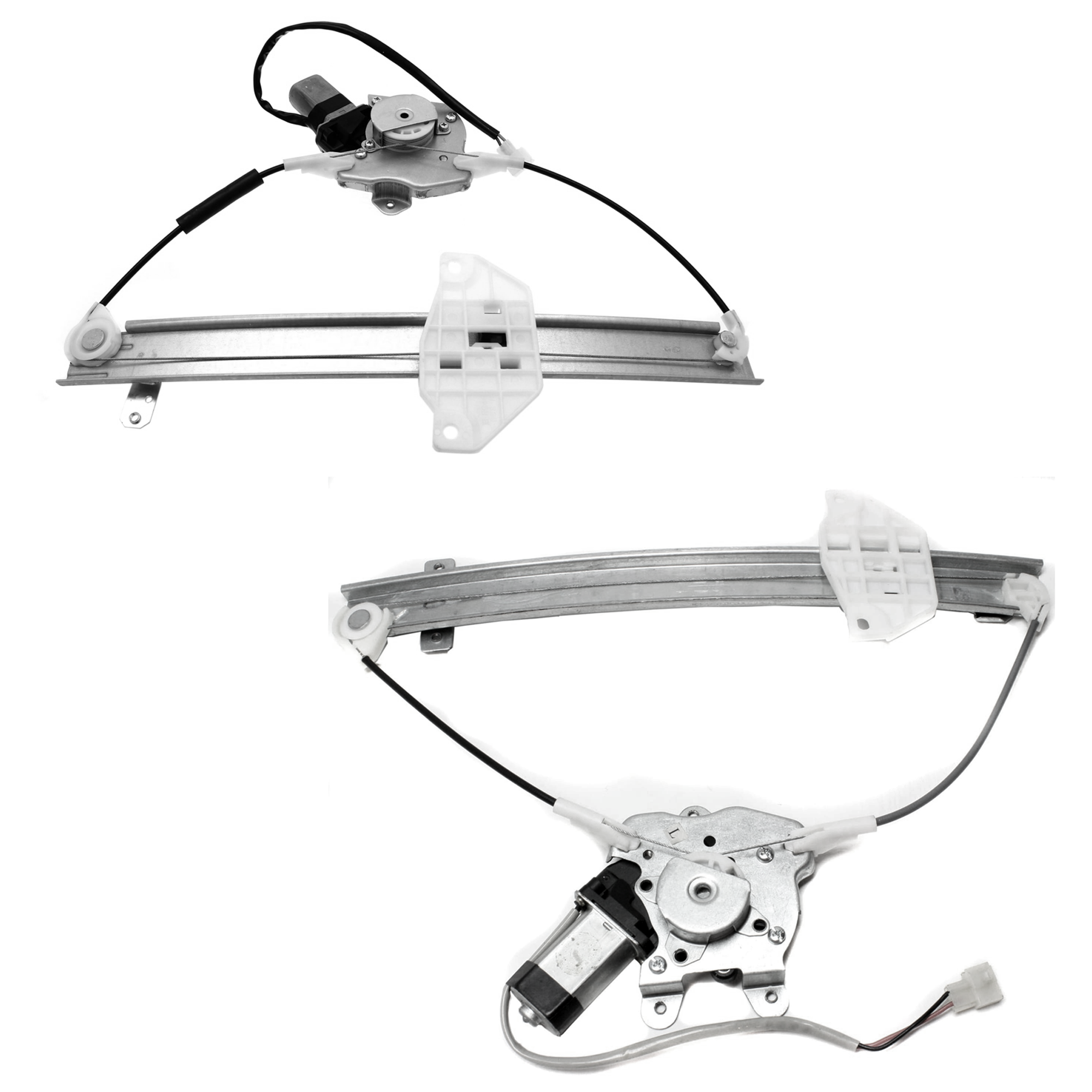 AM MIRAGE 97-01 REAR WINDOW REGULATOR RH and LH Power w Motor Sedan SKU SET JM491715 Partslink MI1550108 MI1551108 OEM MR200607 PFM MR200608 PFM