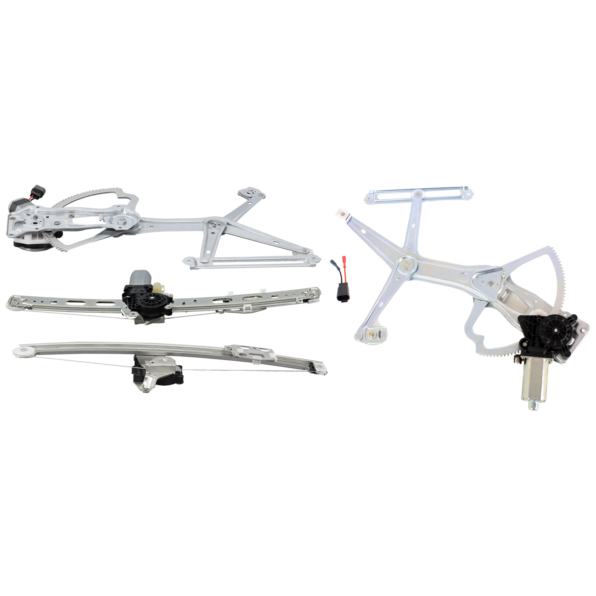 AM ML CLASS 04-05 FRONT AND REAR WINDOW REGULATOR RH AND LH Power w Motor 163 Chassis SKU SET JM491725-4A Partslink MB1350111 MB1351111 MB1550110 MB1551110 OEM 1637201146 PFM 1637201246 PFM