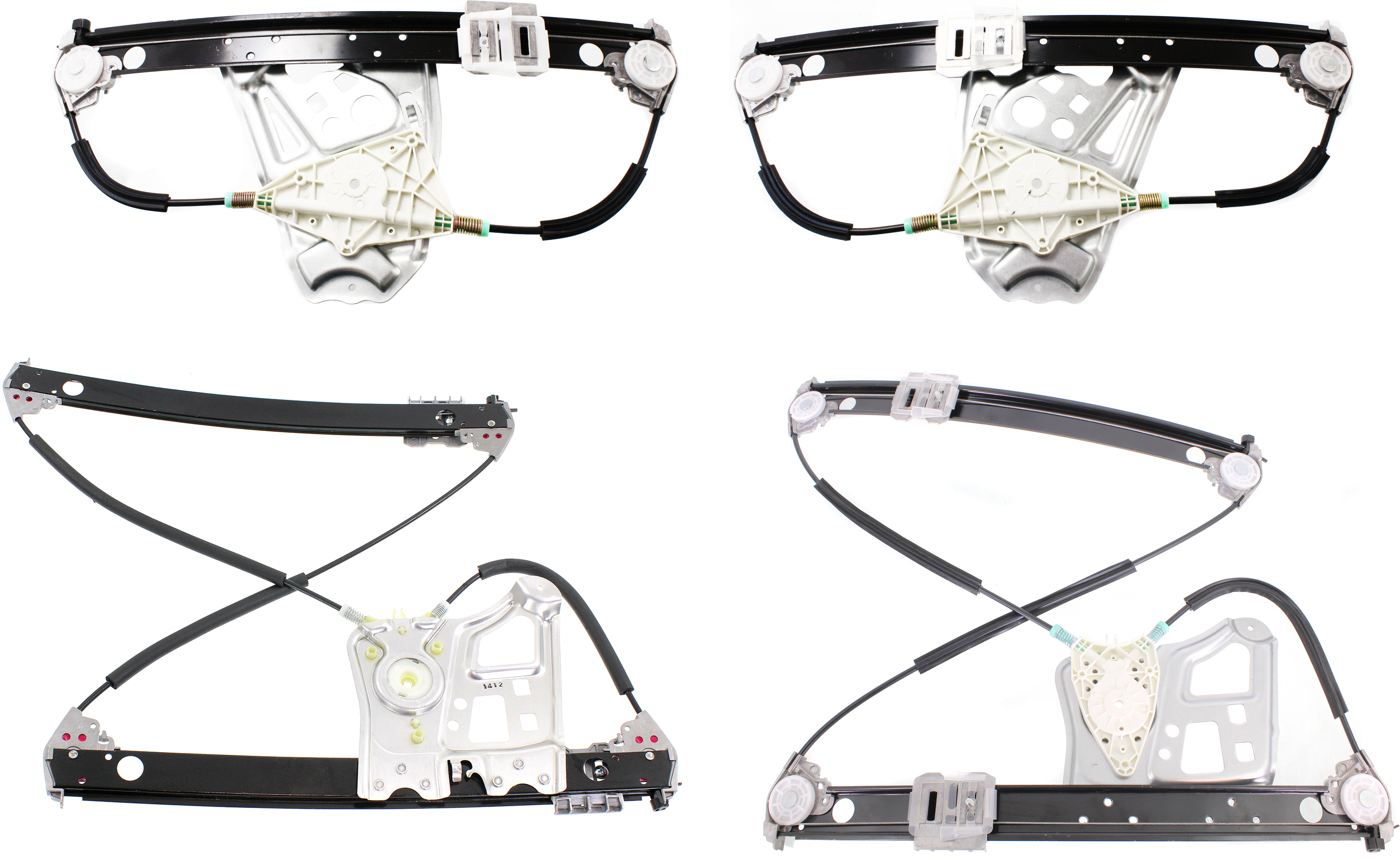 AM S CLASS 00-02 FRONT AND REAR WINDOW REGULATOR RH and LH Set of 4 Power w o Motor SKU SET JM491731-4 Partslink MB1550108 MB1551108 OEM 2207200346-2207200446-22073023